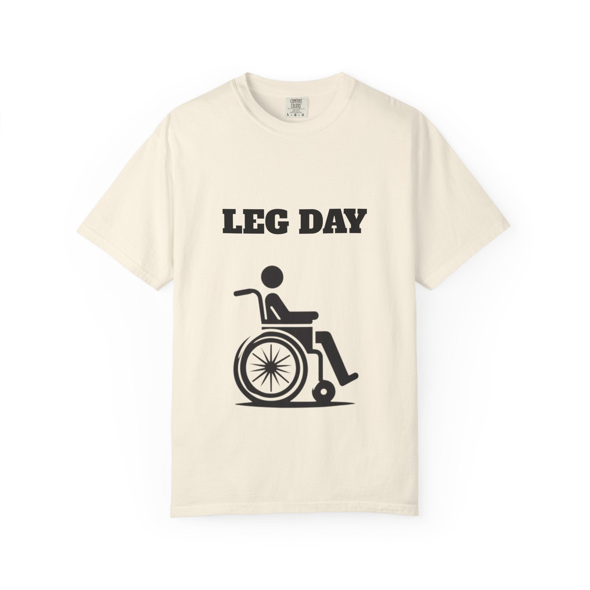 Leg Day wheelchair graphic T-shirt | fitness humor tee