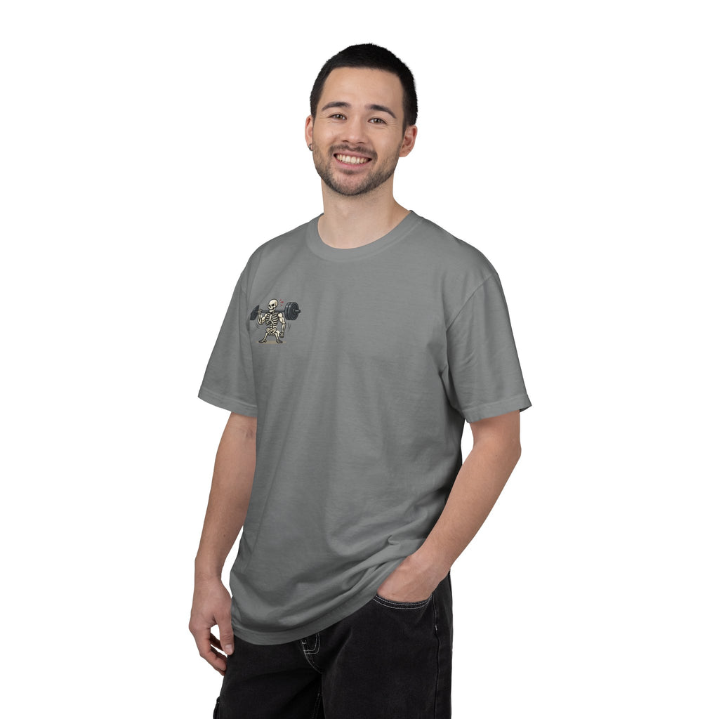 Weightlifting Skeleton T-Shirt — Funny Gym Bones Workout Tee