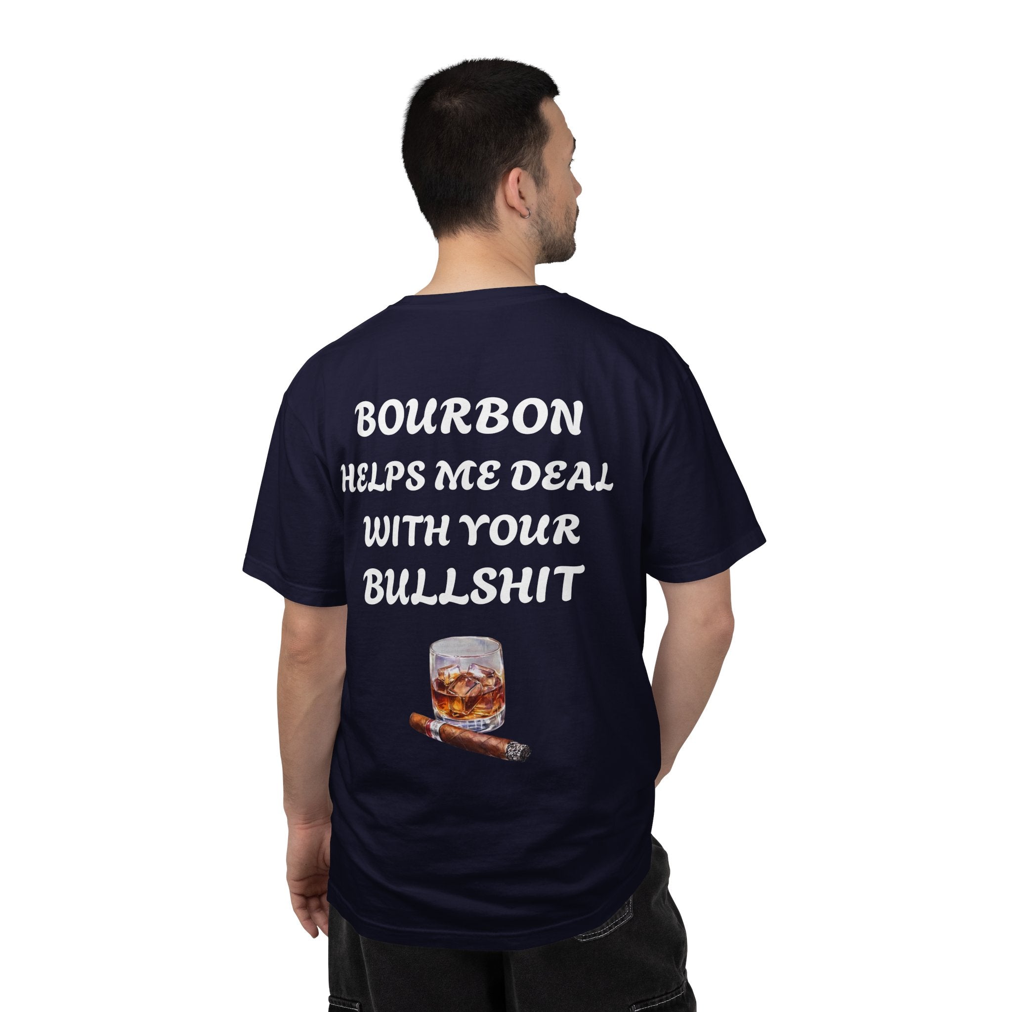 Bourbon Helps Me Deal With Your Bullshit T-shirt | Whiskey Glass & Cigar Tee