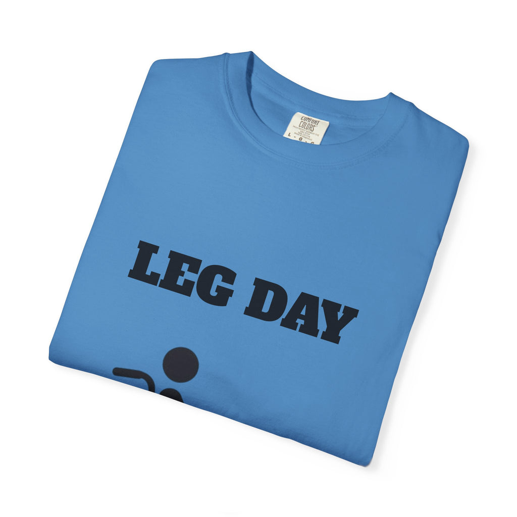 Leg Day wheelchair graphic T-shirt | fitness humor tee