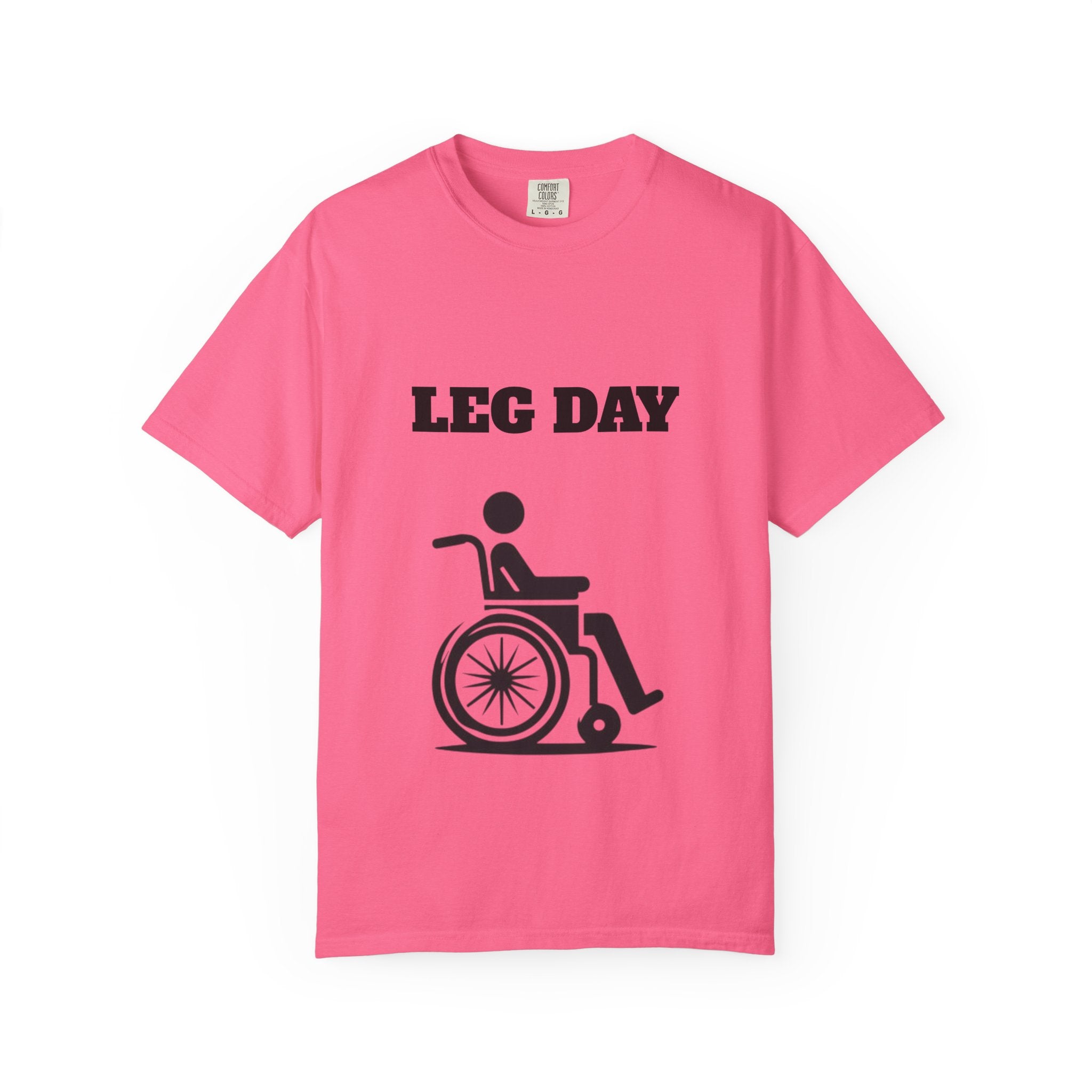 Leg Day wheelchair graphic T-shirt | fitness humor tee