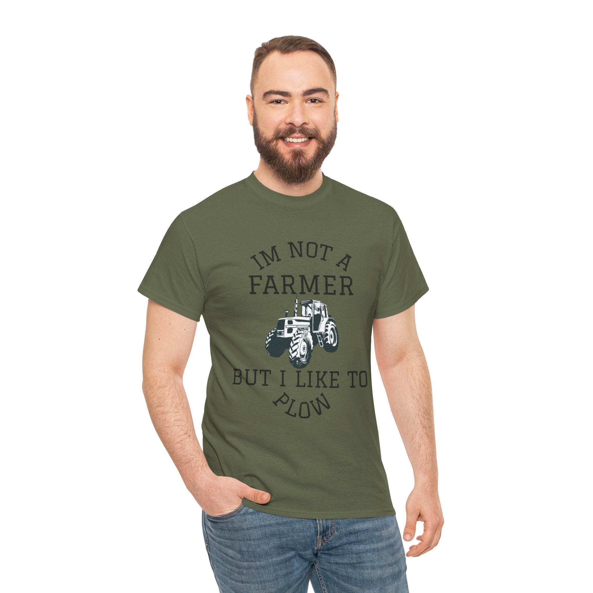 I'm Not a Farmer But I Like to Plow T-Shirt | Tractor Farming Graphic