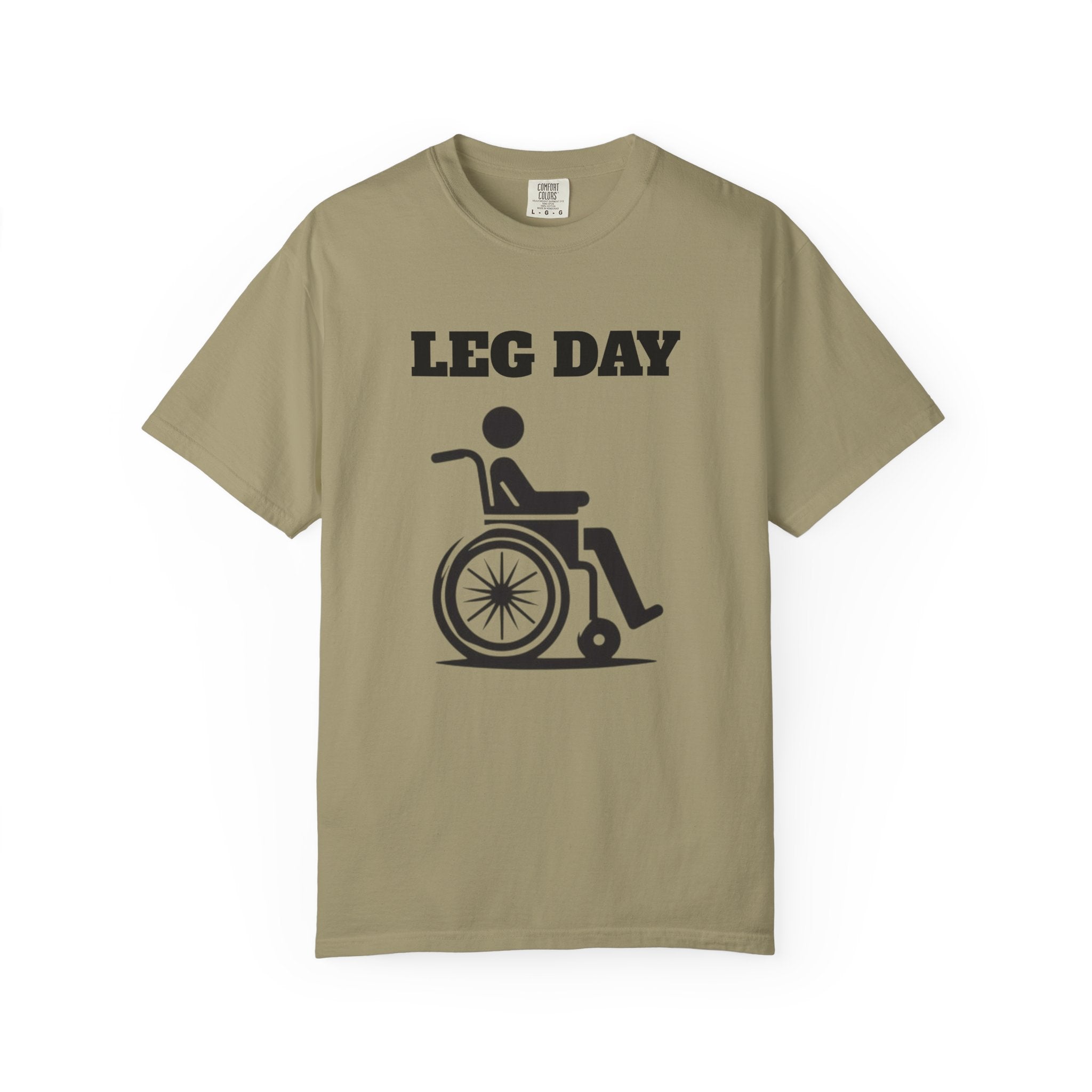 Leg Day wheelchair graphic T-shirt | fitness humor tee