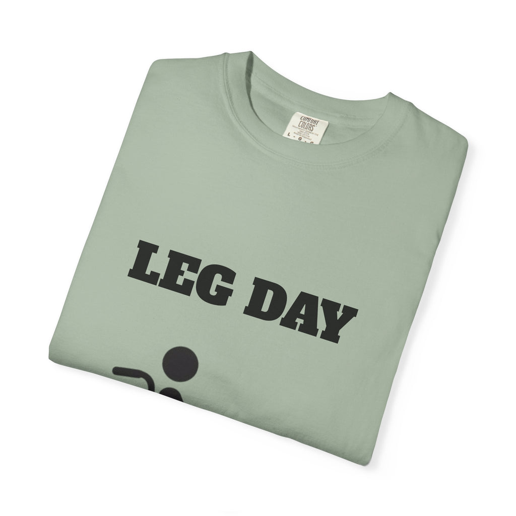 Leg Day wheelchair graphic T-shirt | fitness humor tee