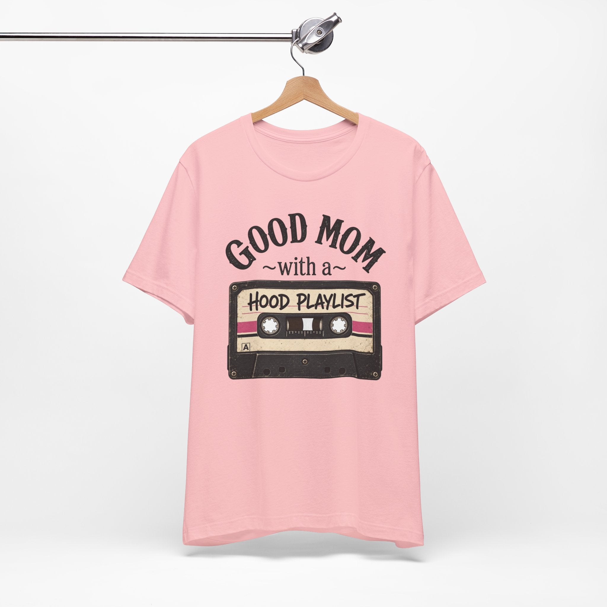 Good Mom With a Hood Playlist T-Shirt — Vintage Cassette Mother's Day Gift