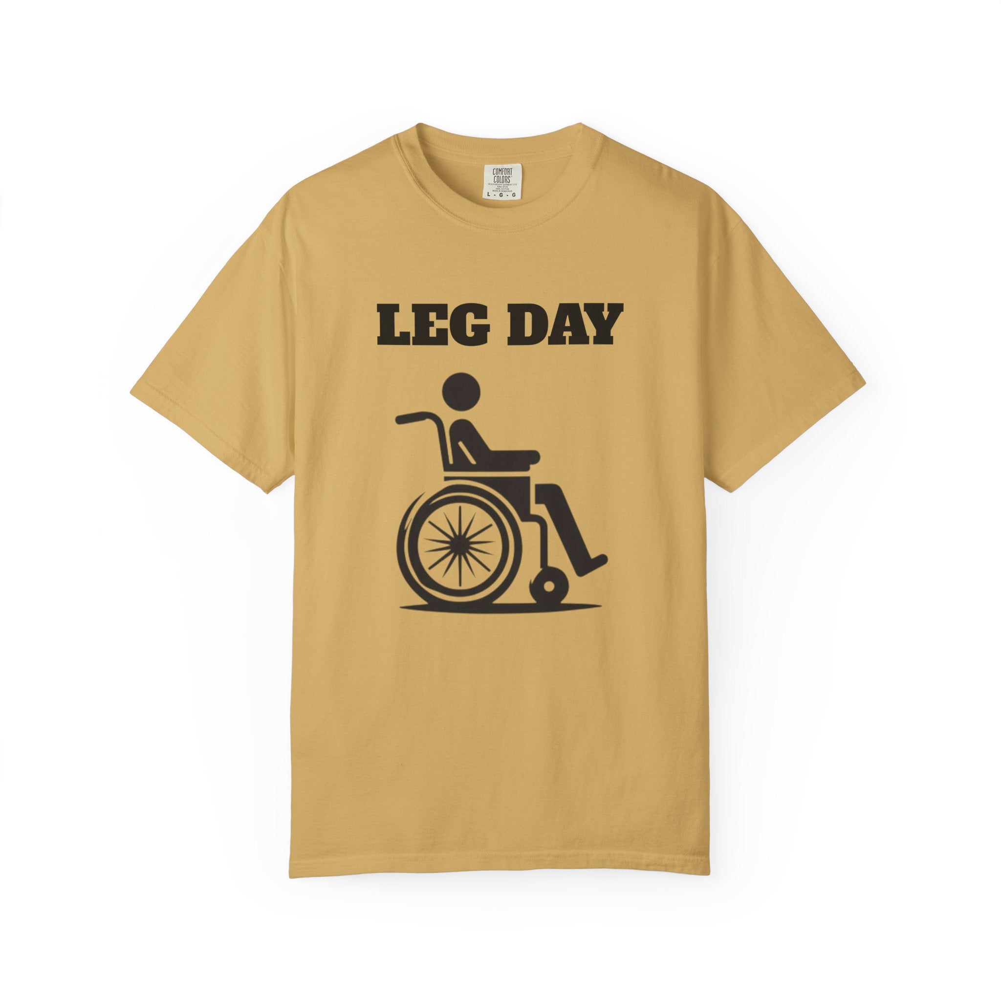 Leg Day wheelchair graphic T-shirt | fitness humor tee