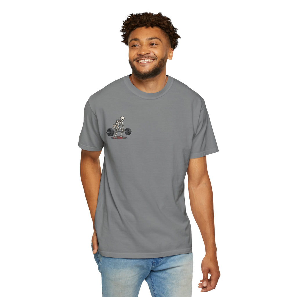 Skeleton Deadlift T-Shirt — “I’m Pickin’ Up What You’re Puttin’ Down” Gym Tee