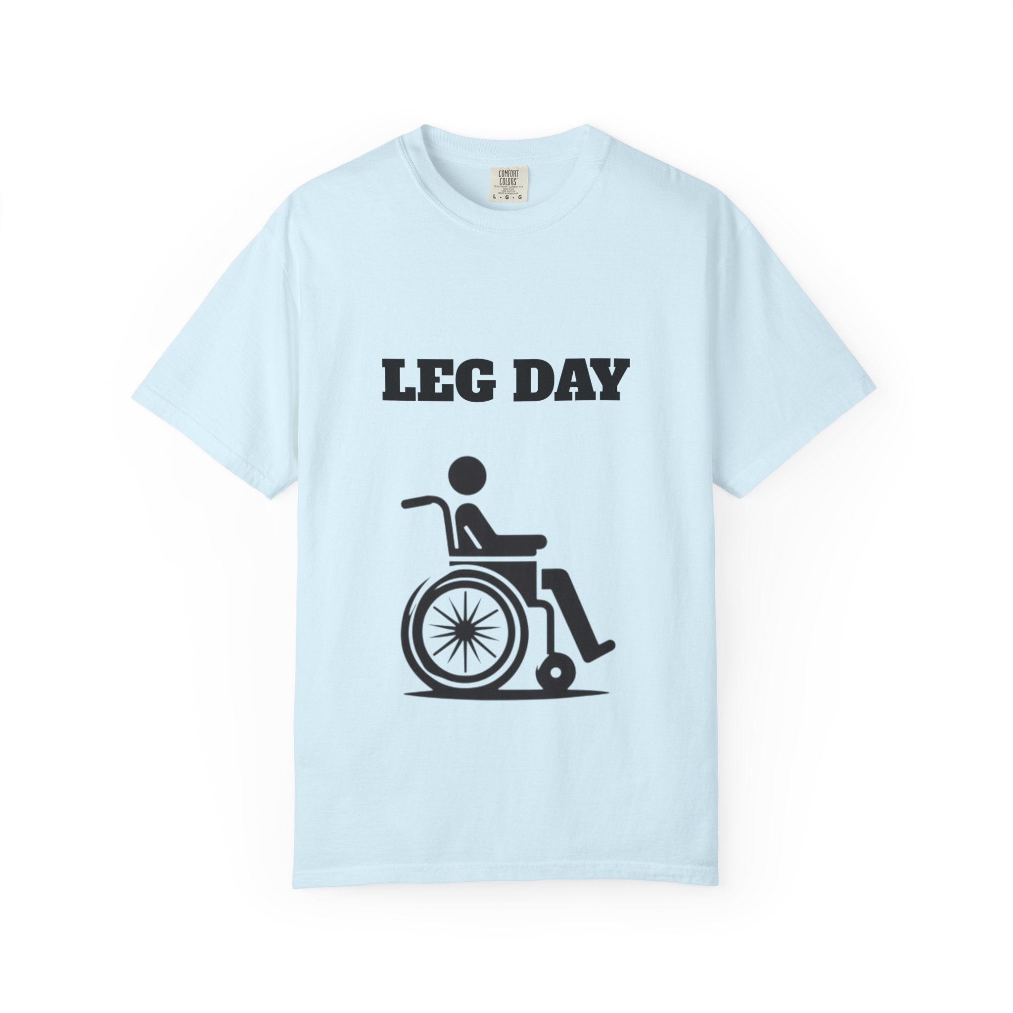 Leg Day wheelchair graphic T-shirt | fitness humor tee