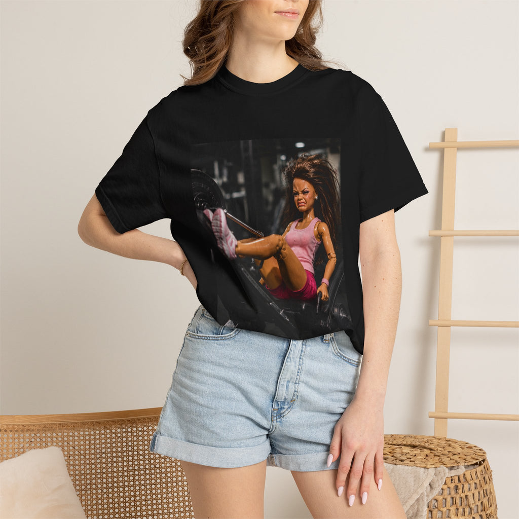Fitness Girl Photo T-Shirt — Retro Workout Photo Tee