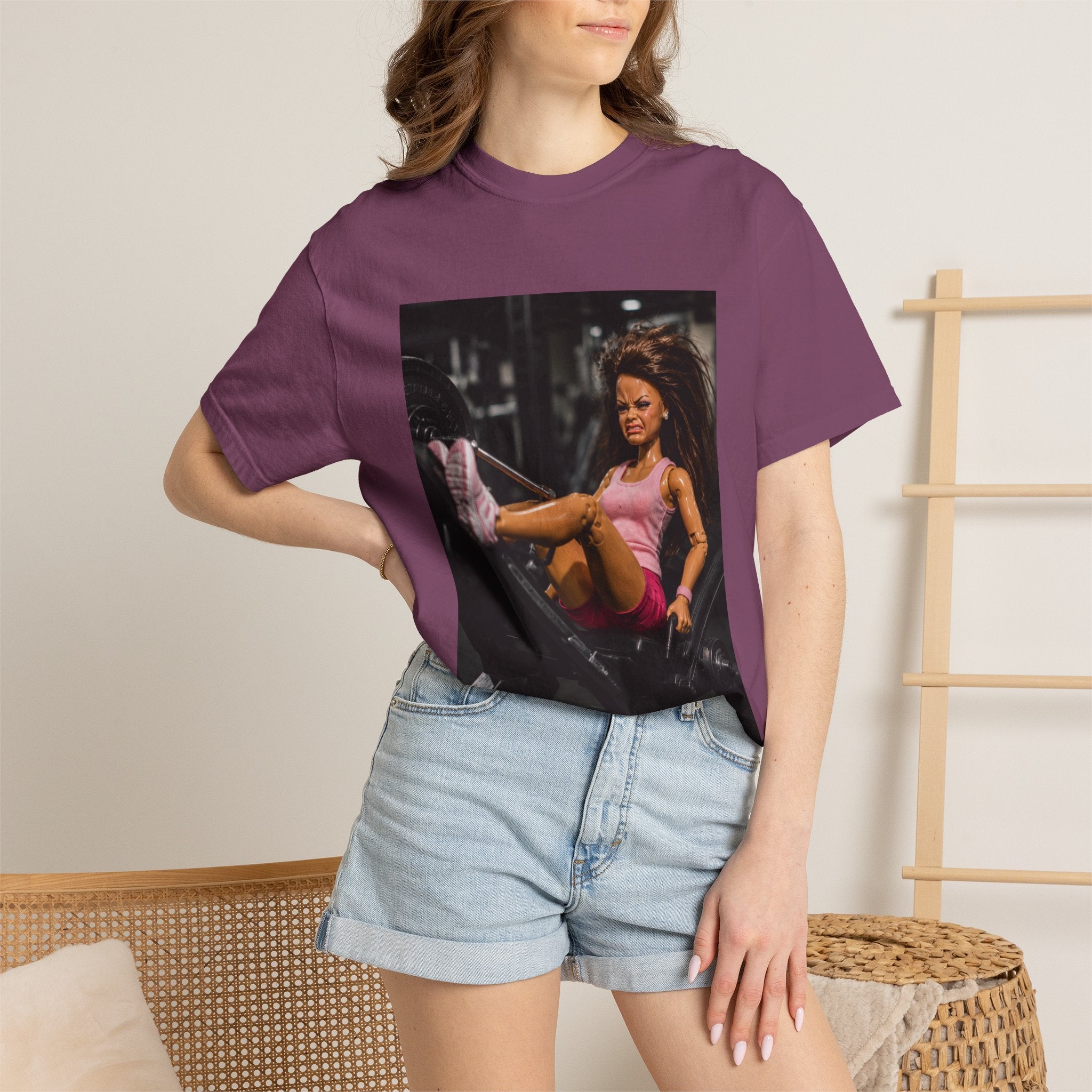 Fitness Girl Photo T-Shirt — Retro Workout Photo Tee