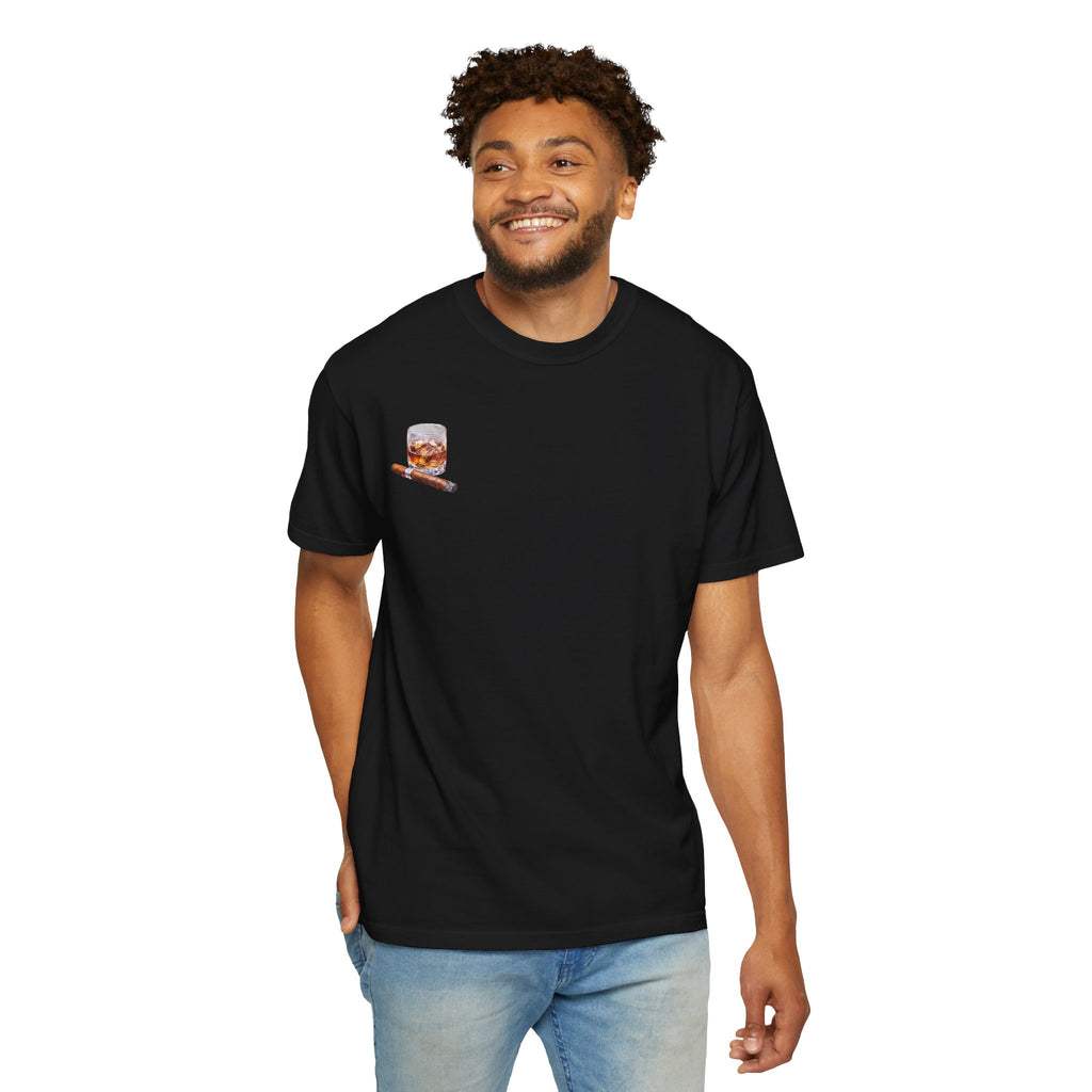 Bourbon Helps Me Deal With Your Bullshit T-shirt | Whiskey Glass & Cigar Tee