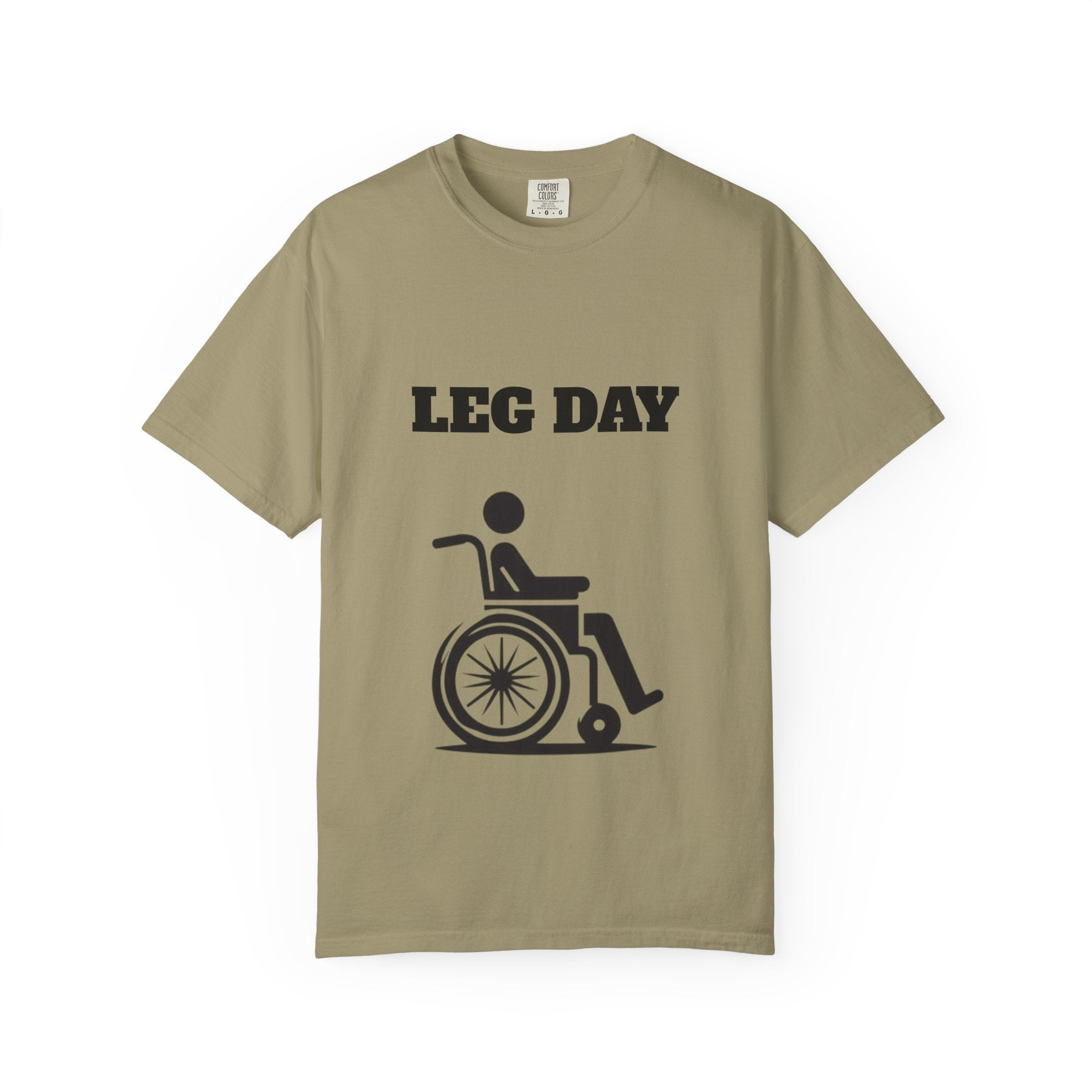 Leg Day wheelchair graphic T-shirt | fitness humor tee