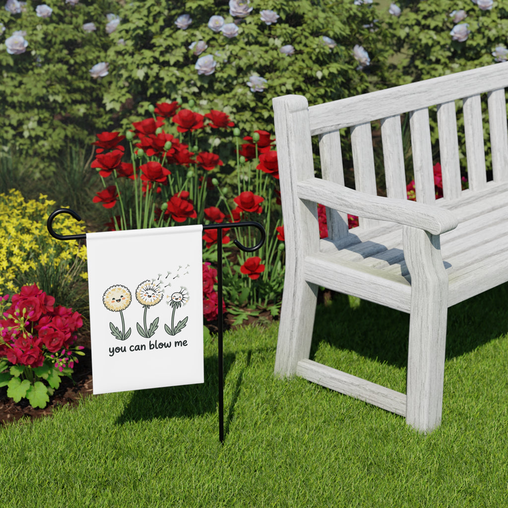 Garden Banner — Cute Dandelion 'You Can Blow Me' Outdoor Flag