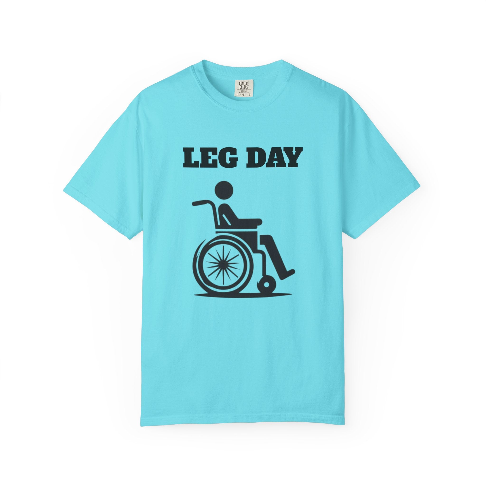 Leg Day wheelchair graphic T-shirt | fitness humor tee