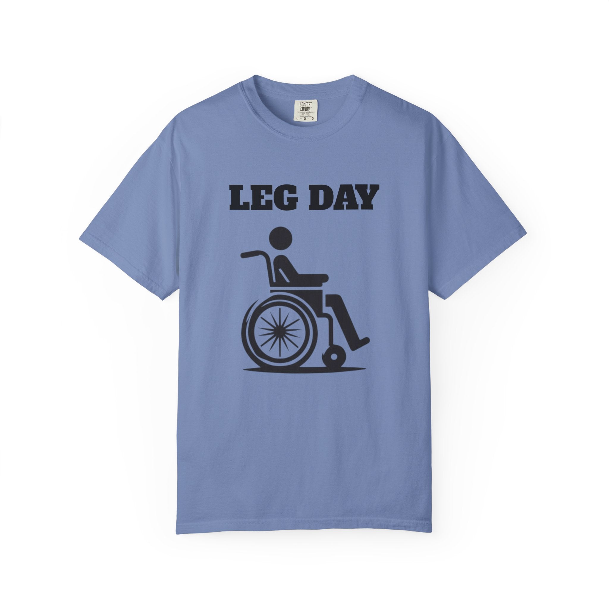 Leg Day wheelchair graphic T-shirt | fitness humor tee