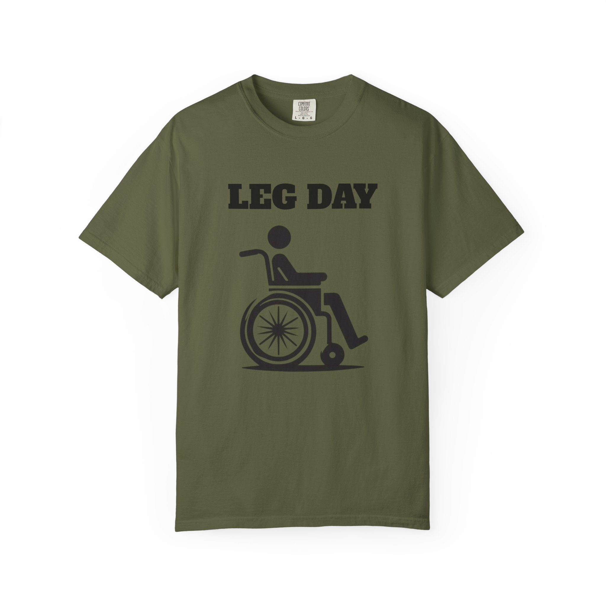 Leg Day wheelchair graphic T-shirt | fitness humor tee