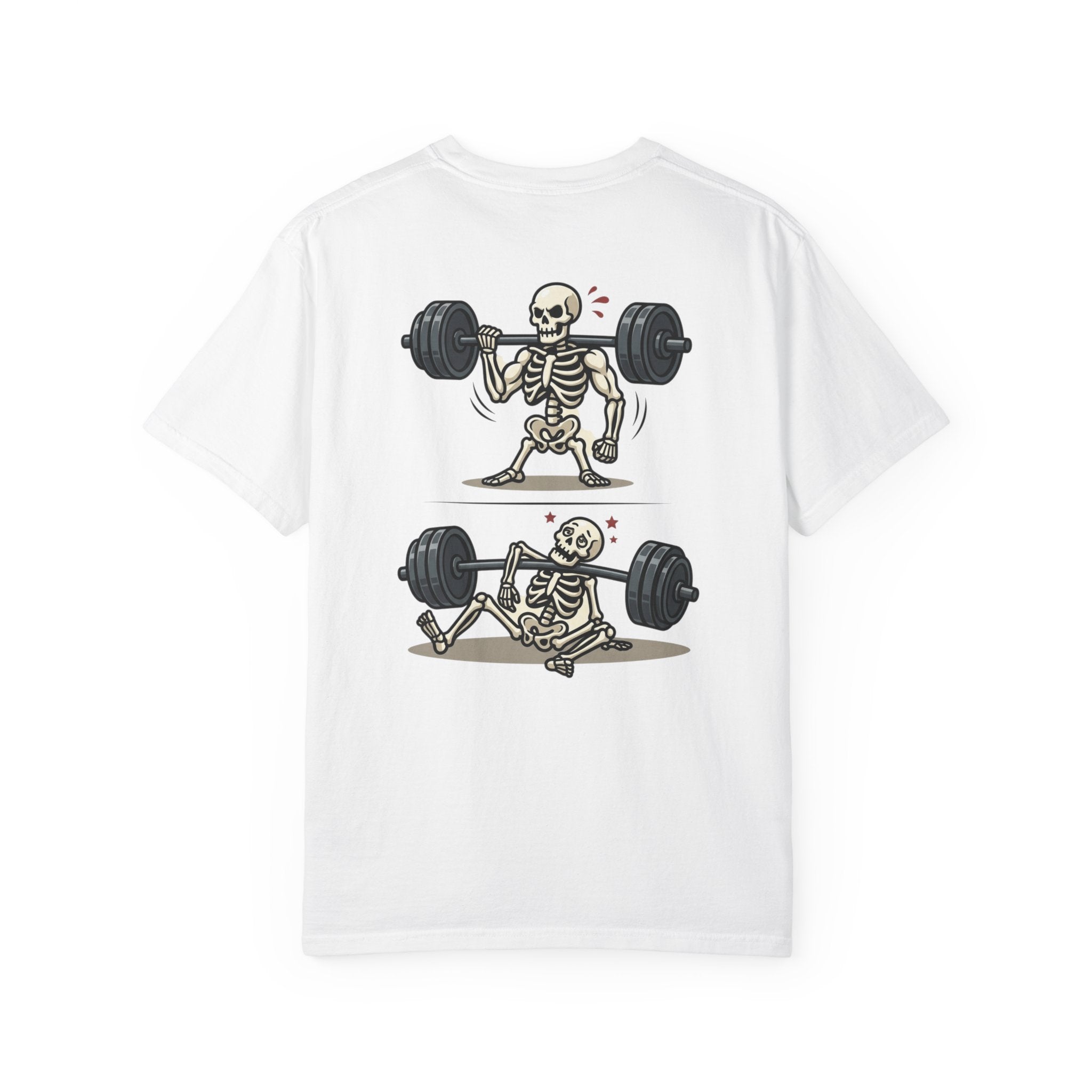 Weightlifting Skeleton T-Shirt — Funny Gym Bones Workout Tee