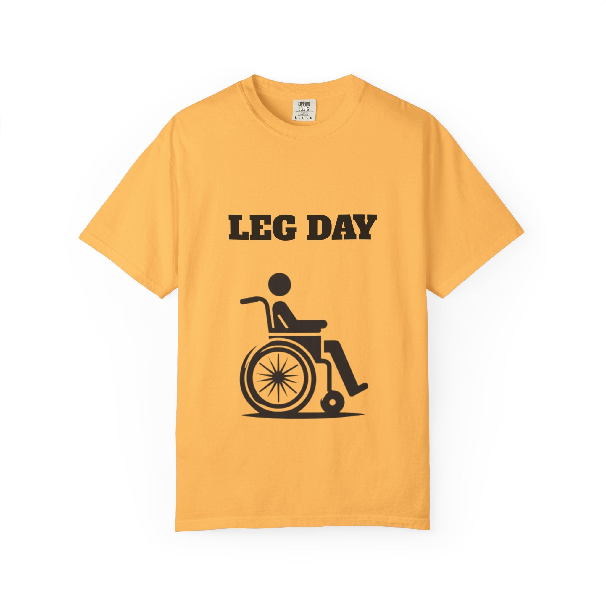 Leg Day wheelchair graphic T-shirt | fitness humor tee