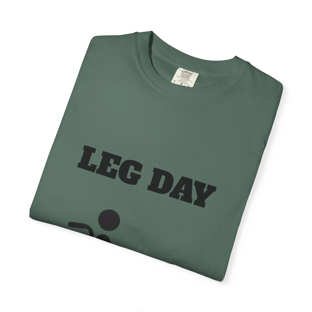 Leg Day wheelchair graphic T-shirt | fitness humor tee