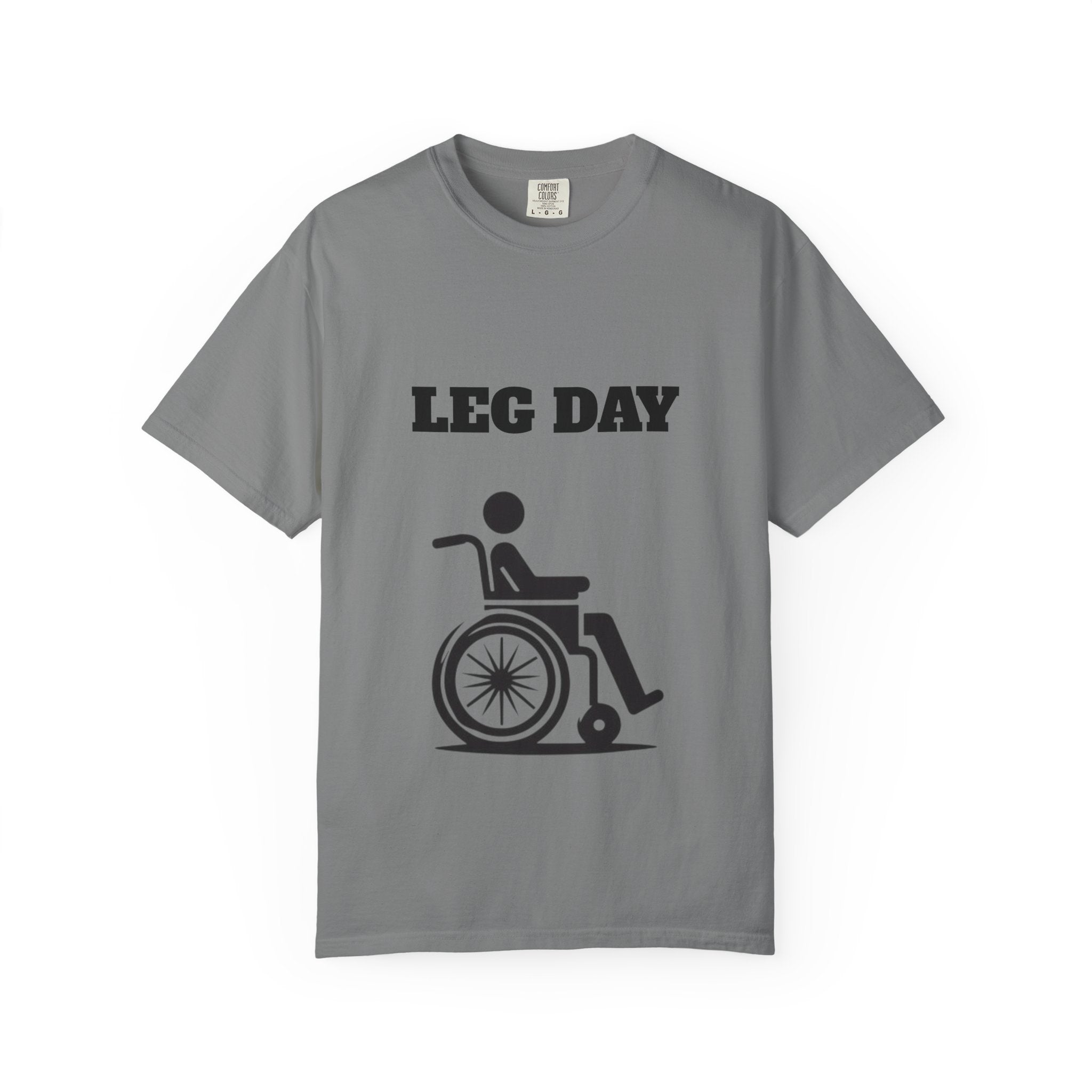 Leg Day wheelchair graphic T-shirt | fitness humor tee