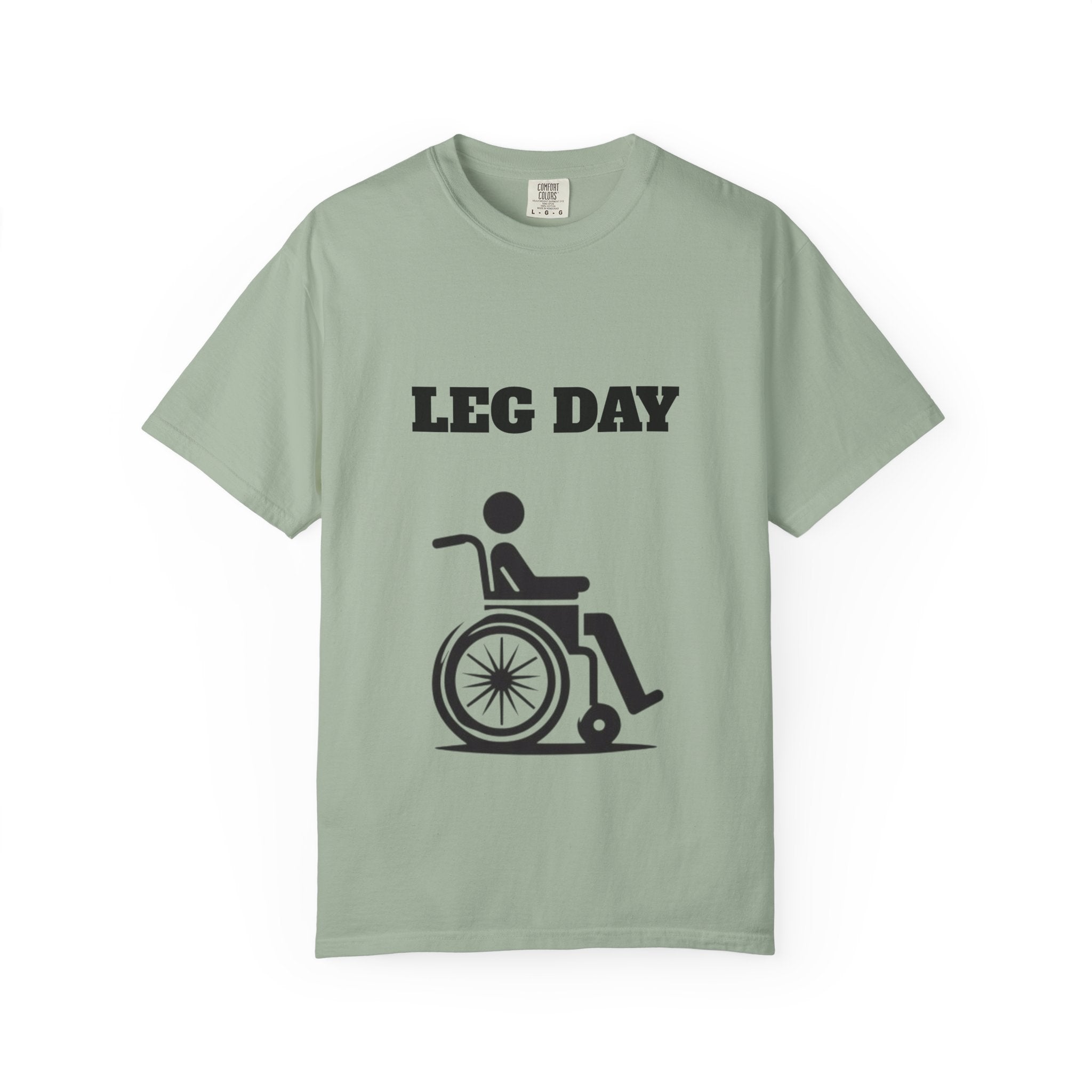 Leg Day wheelchair graphic T-shirt | fitness humor tee