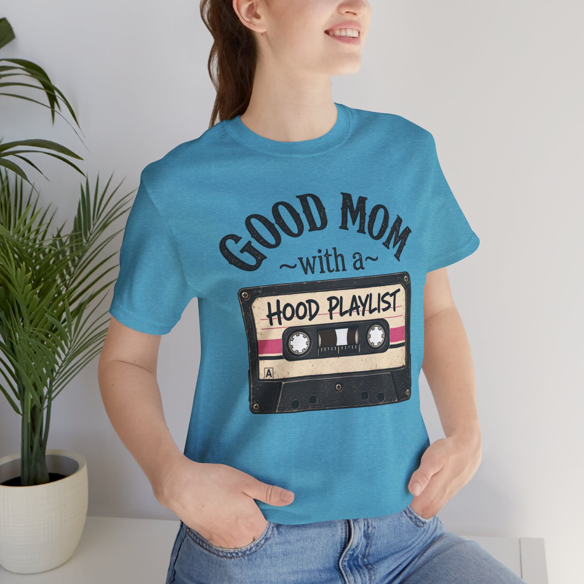 Good Mom With a Hood Playlist T-Shirt — Vintage Cassette Mother's Day Gift