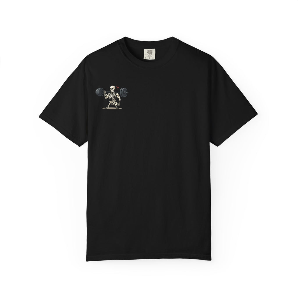Weightlifting Skeleton T-Shirt — Funny Gym Bones Workout Tee