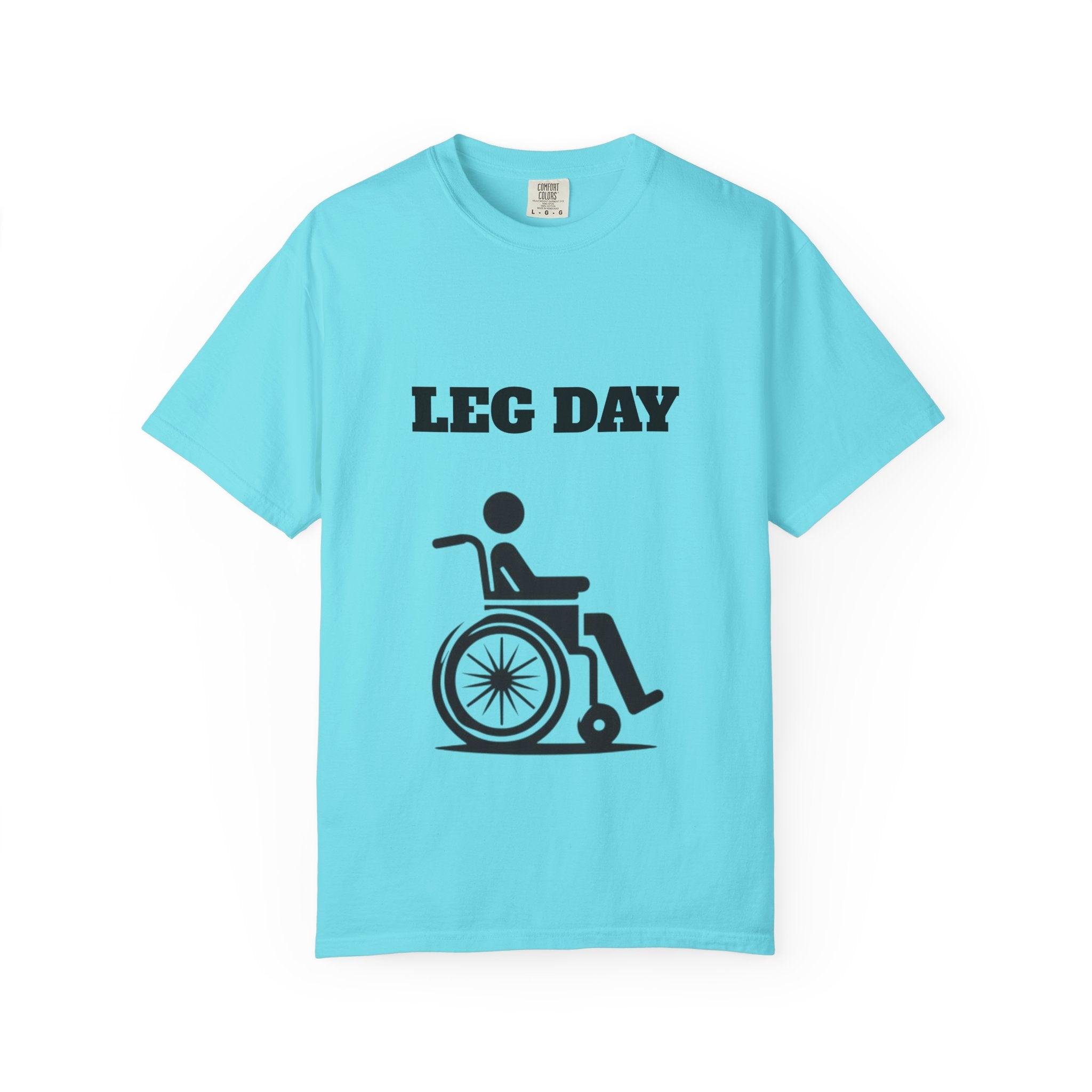 Leg Day wheelchair graphic T-shirt | fitness humor tee