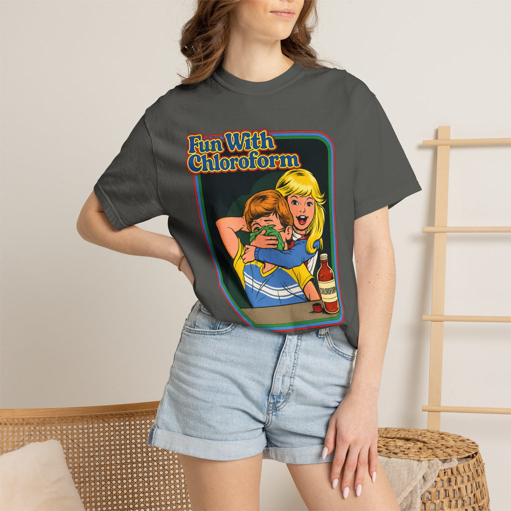 T-Shirt — "Fun With Chloroform" Retro Dark Humor Graphic Tee