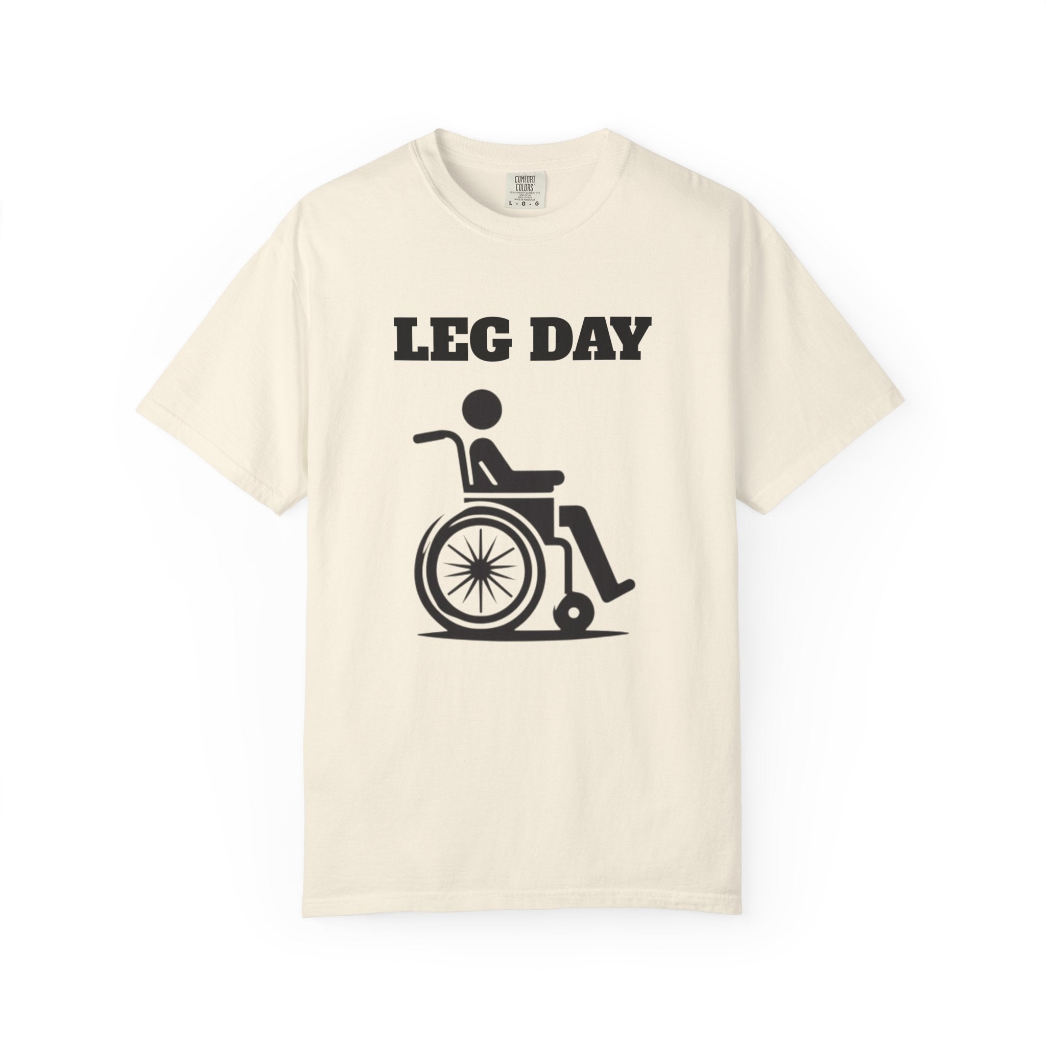 Leg Day wheelchair graphic T-shirt | fitness humor tee