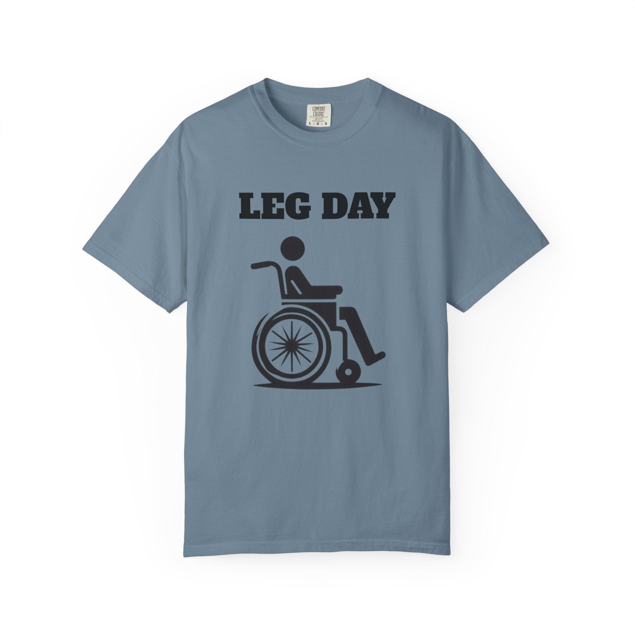 Leg Day wheelchair graphic T-shirt | fitness humor tee