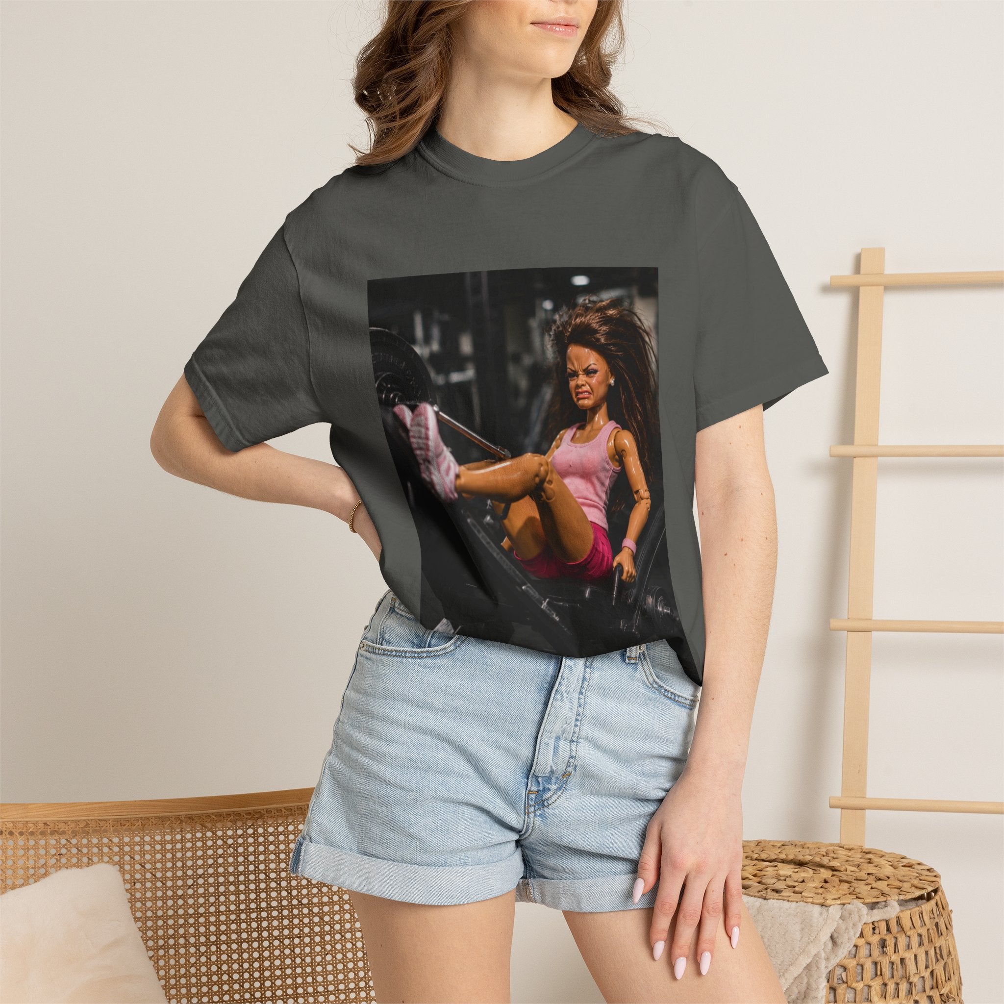 Fitness Girl Photo T-Shirt — Retro Workout Photo Tee