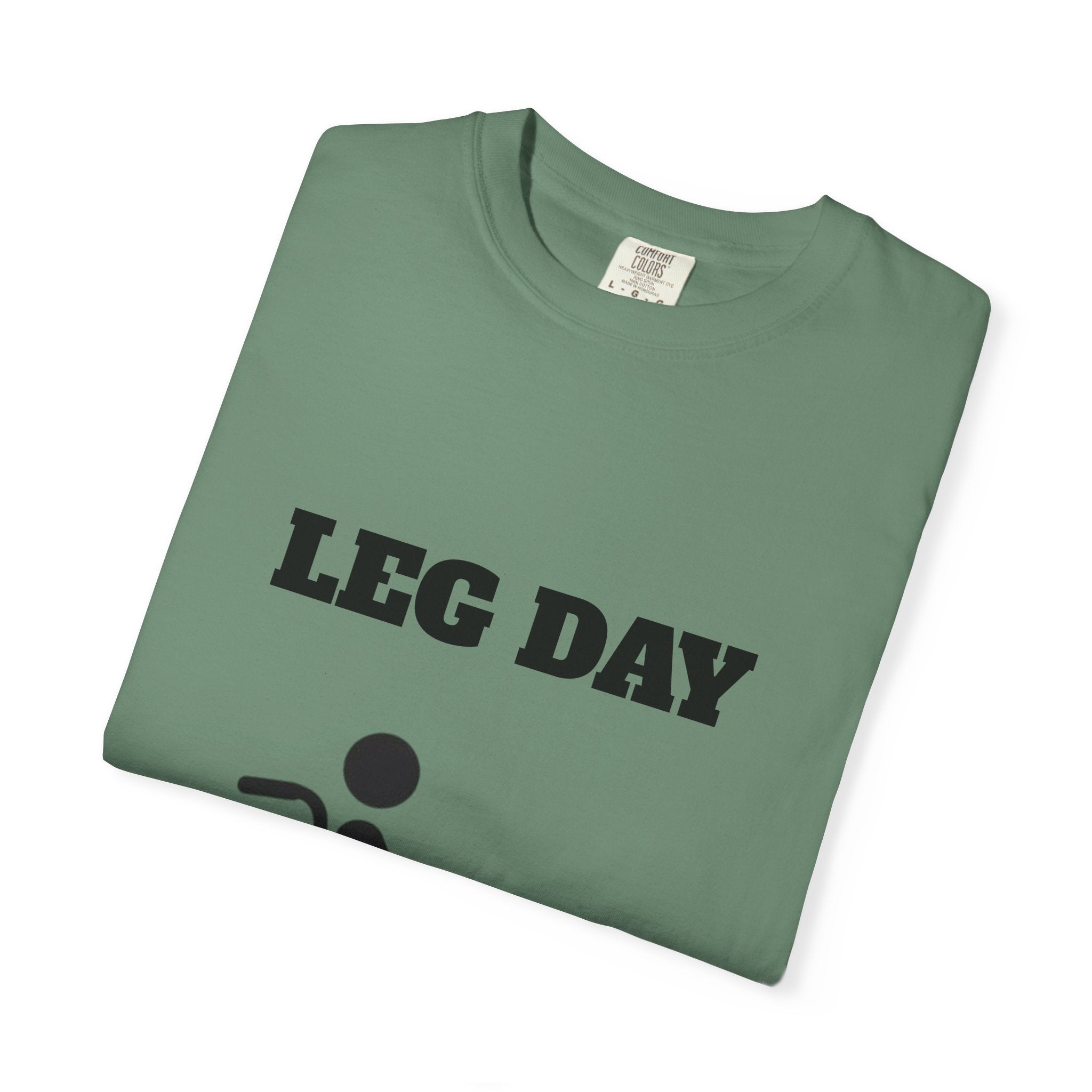 Leg Day wheelchair graphic T-shirt | fitness humor tee