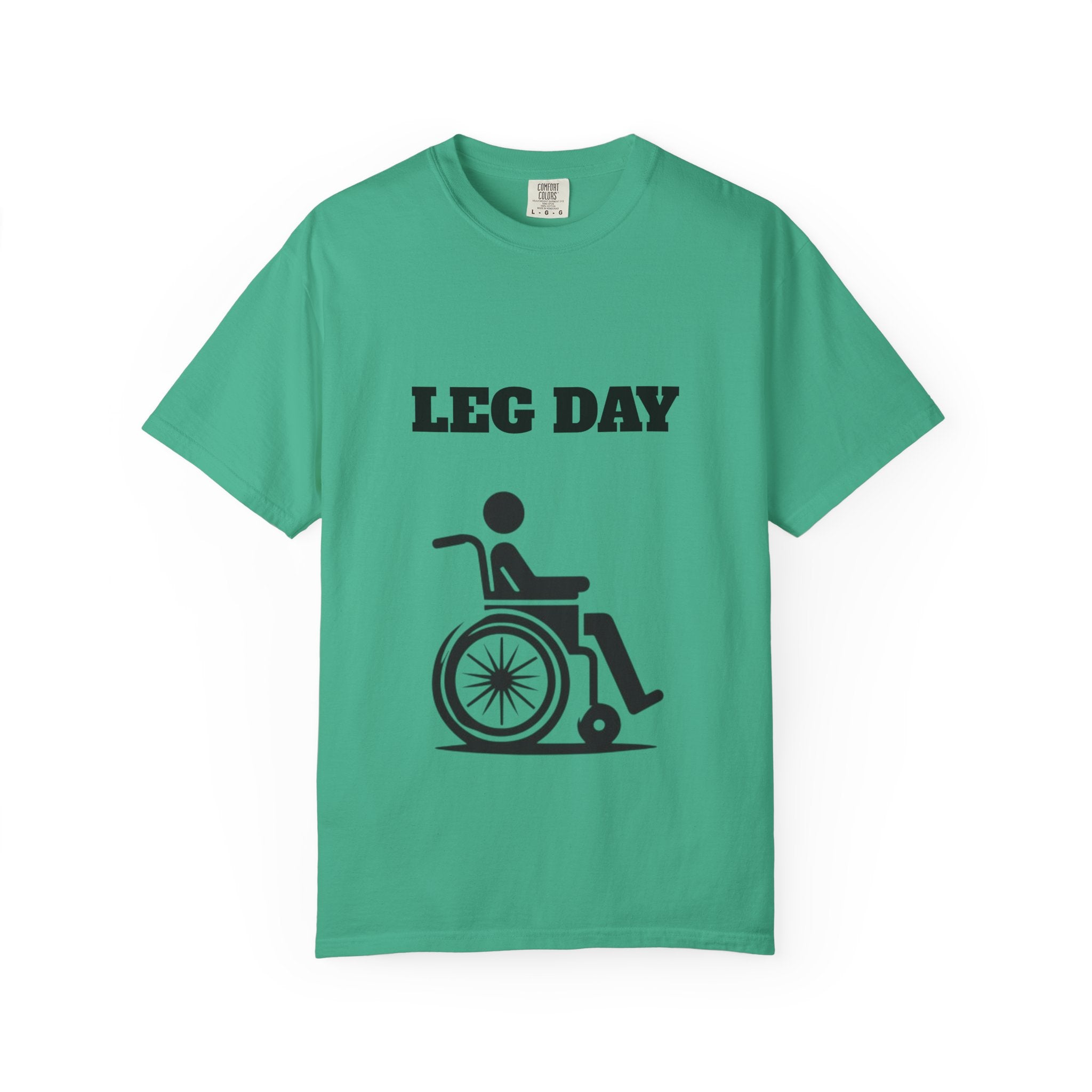 Leg Day wheelchair graphic T-shirt | fitness humor tee