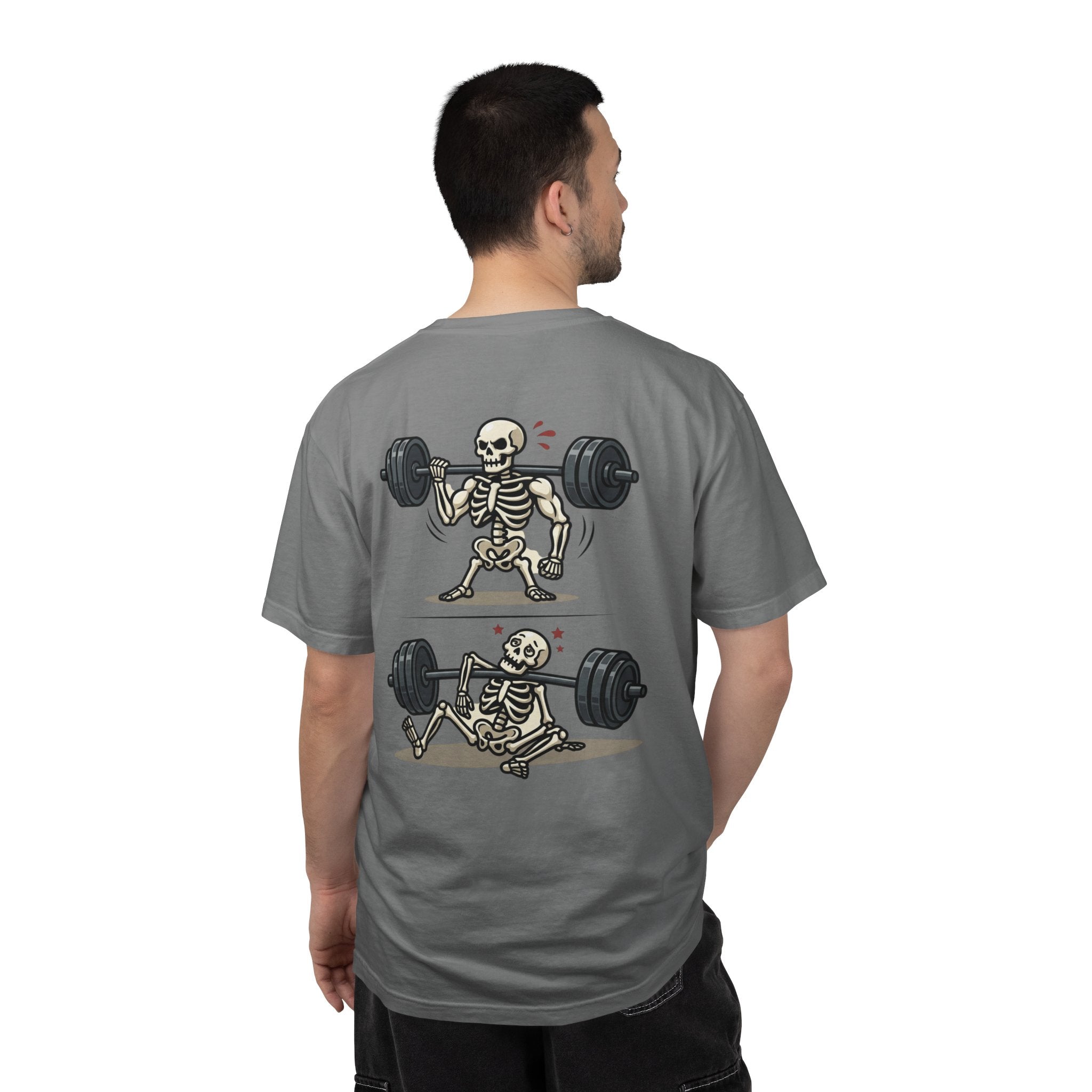 Weightlifting Skeleton T-Shirt — Funny Gym Bones Workout Tee