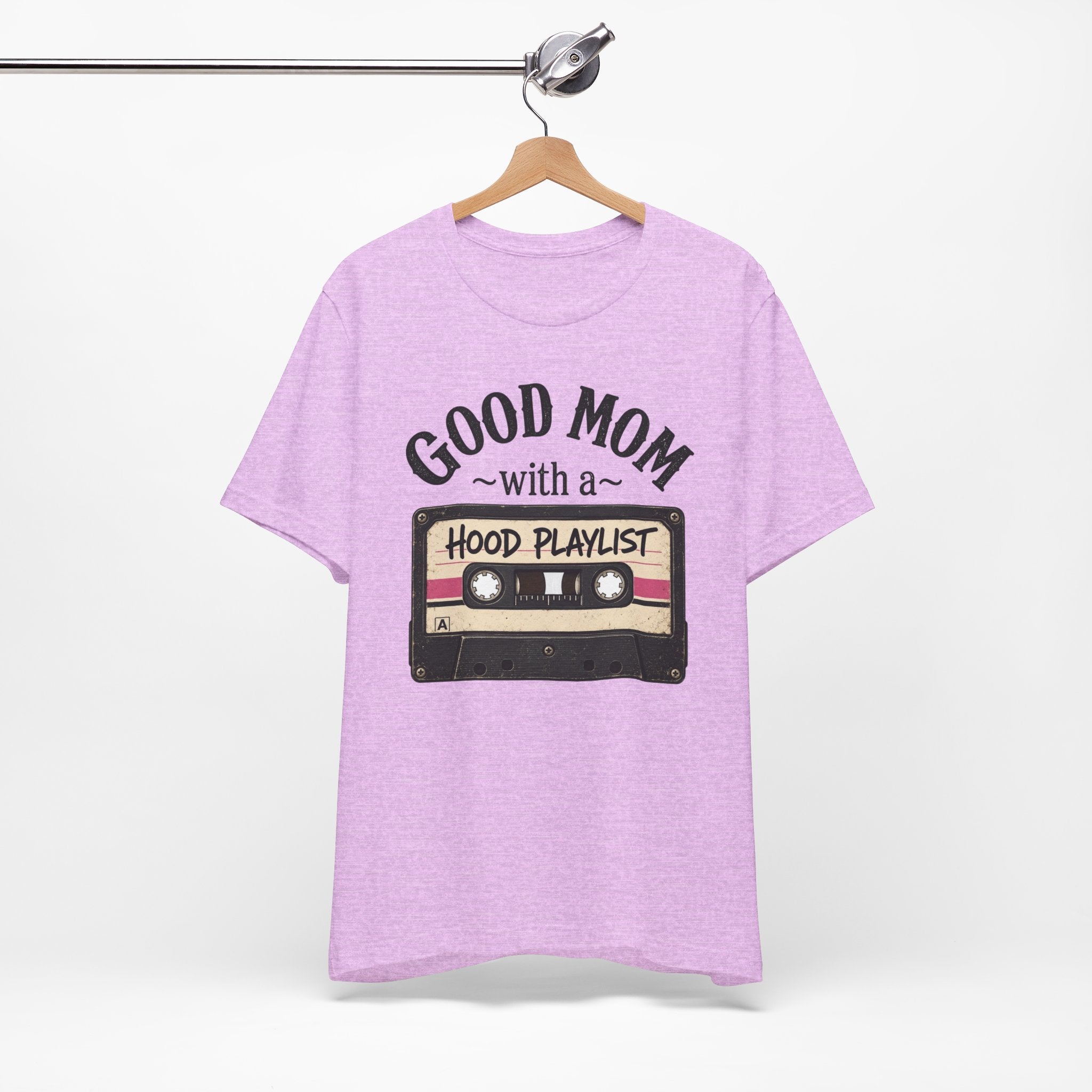 Good Mom With a Hood Playlist T-Shirt — Vintage Cassette Mother's Day Gift