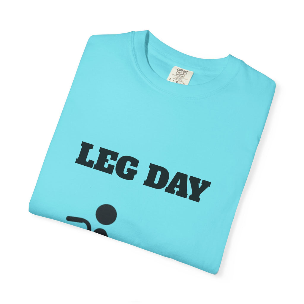 Leg Day wheelchair graphic T-shirt | fitness humor tee
