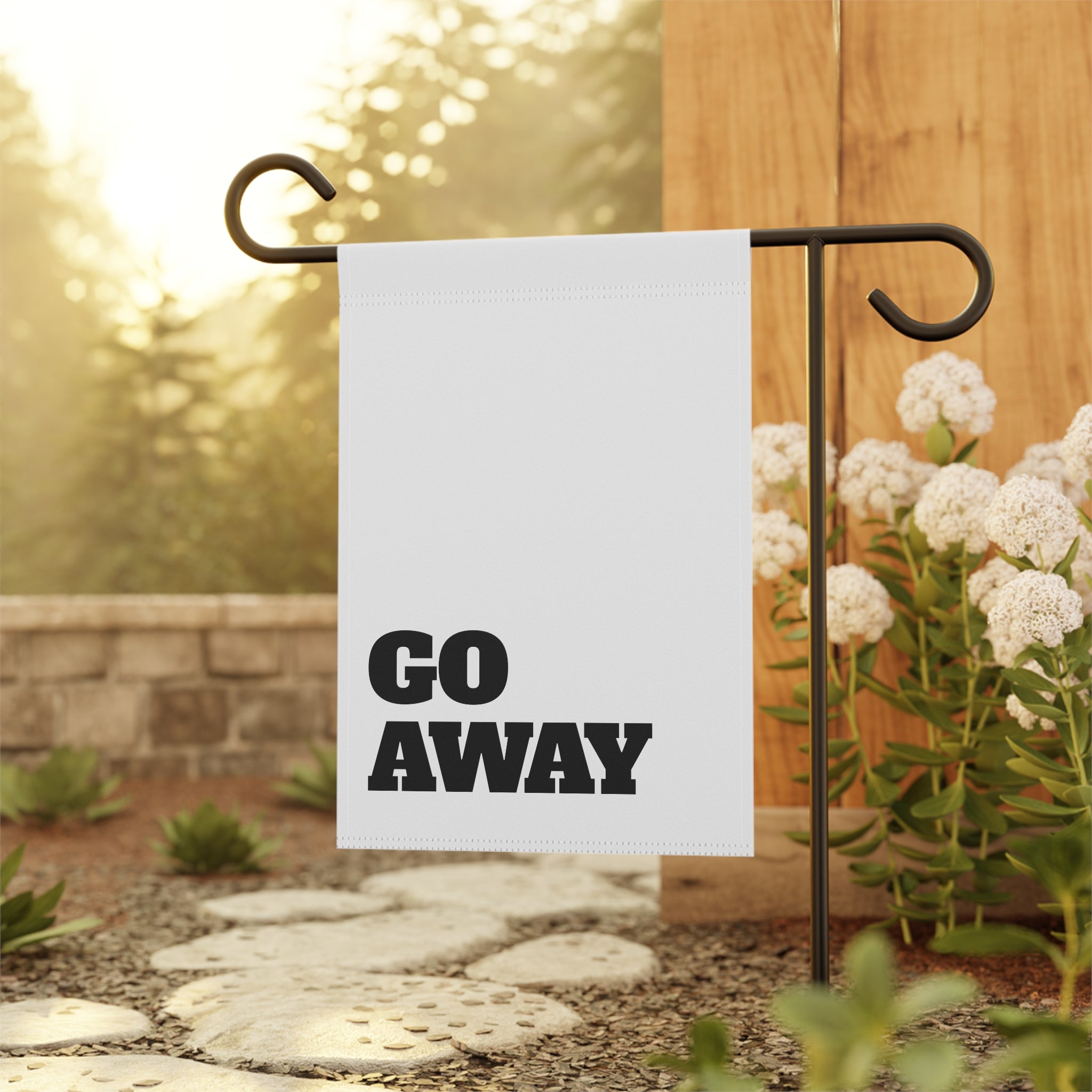 Garden Flag - "GO AWAY" Bold Statement Outdoor Banner