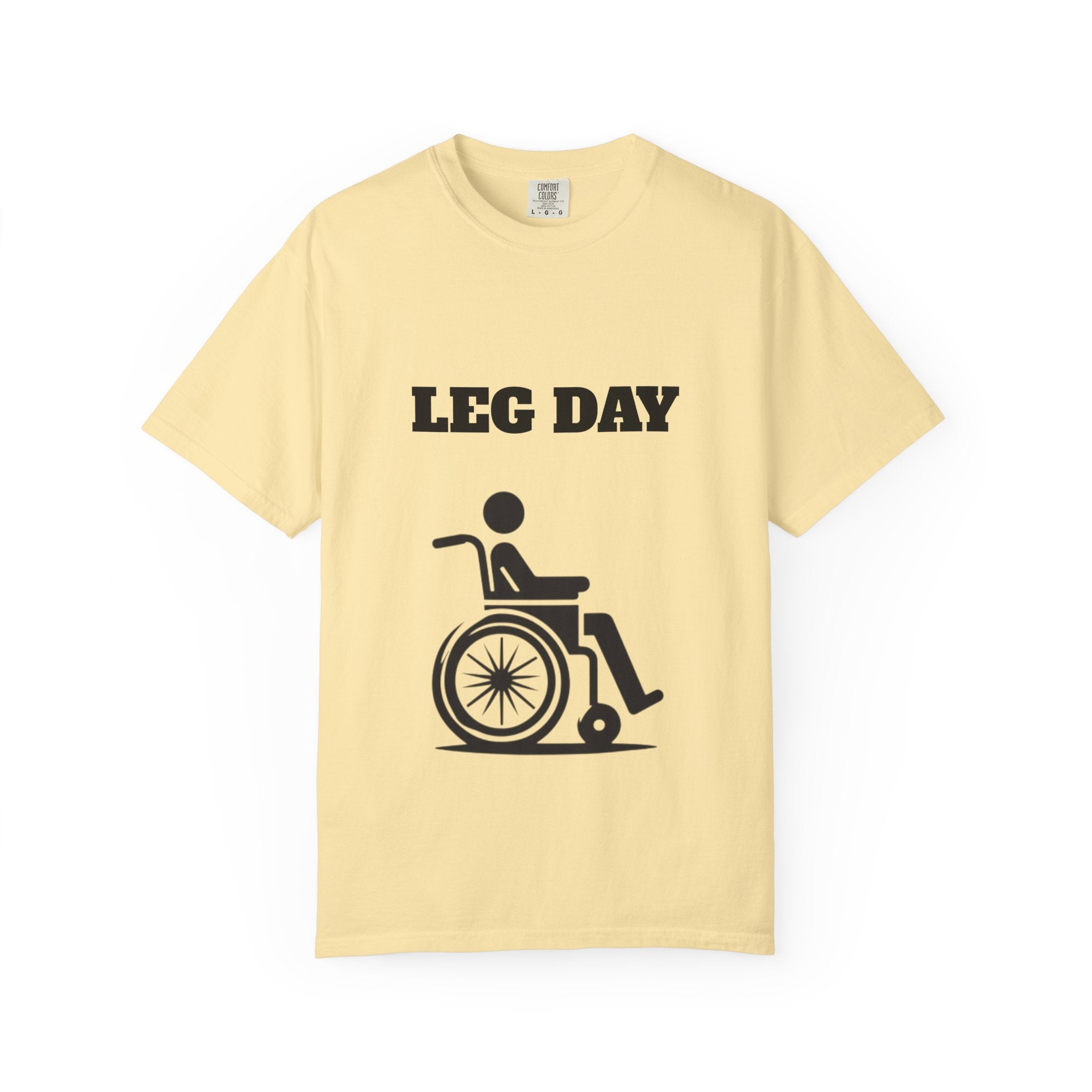Leg Day wheelchair graphic T-shirt | fitness humor tee