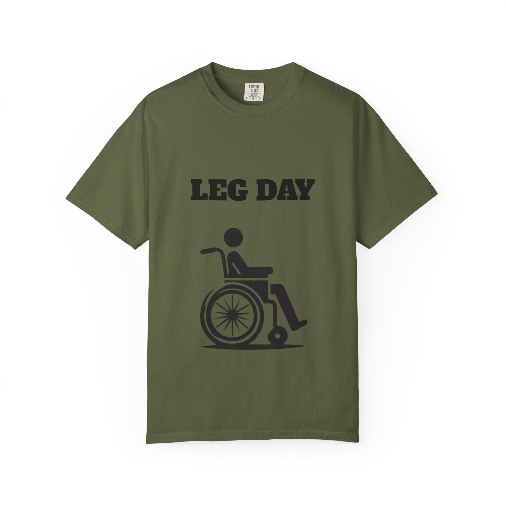 Leg Day wheelchair graphic T-shirt | fitness humor tee