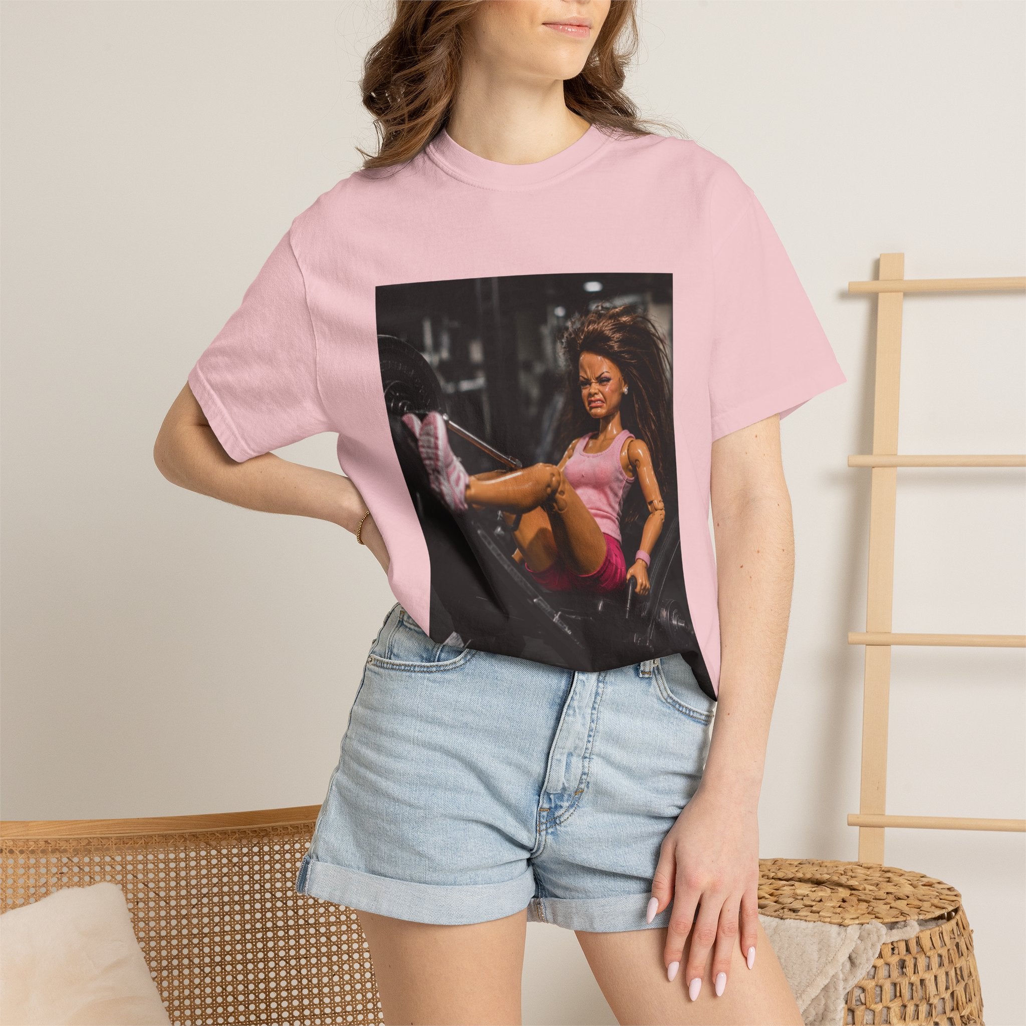 Fitness Girl Photo T-Shirt — Retro Workout Photo Tee