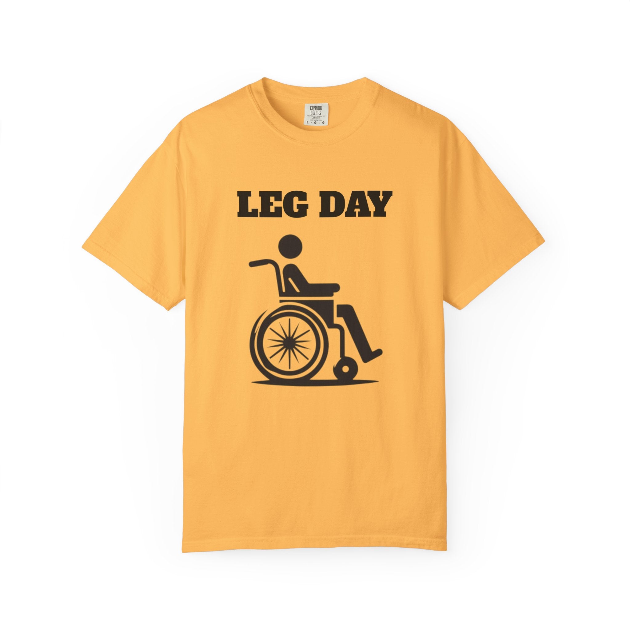Leg Day wheelchair graphic T-shirt | fitness humor tee