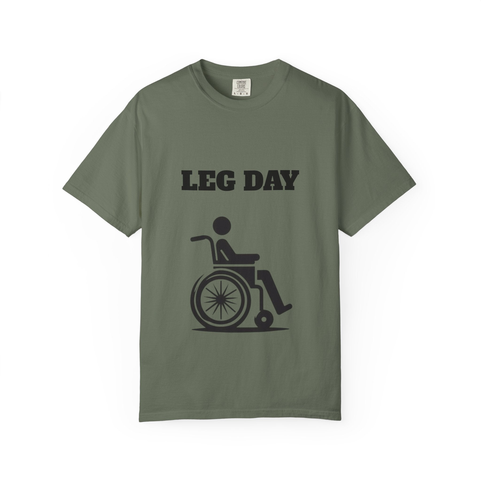Leg Day wheelchair graphic T-shirt | fitness humor tee