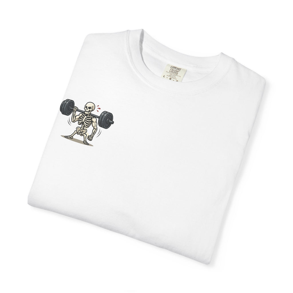 Weightlifting Skeleton T-Shirt — Funny Gym Bones Workout Tee