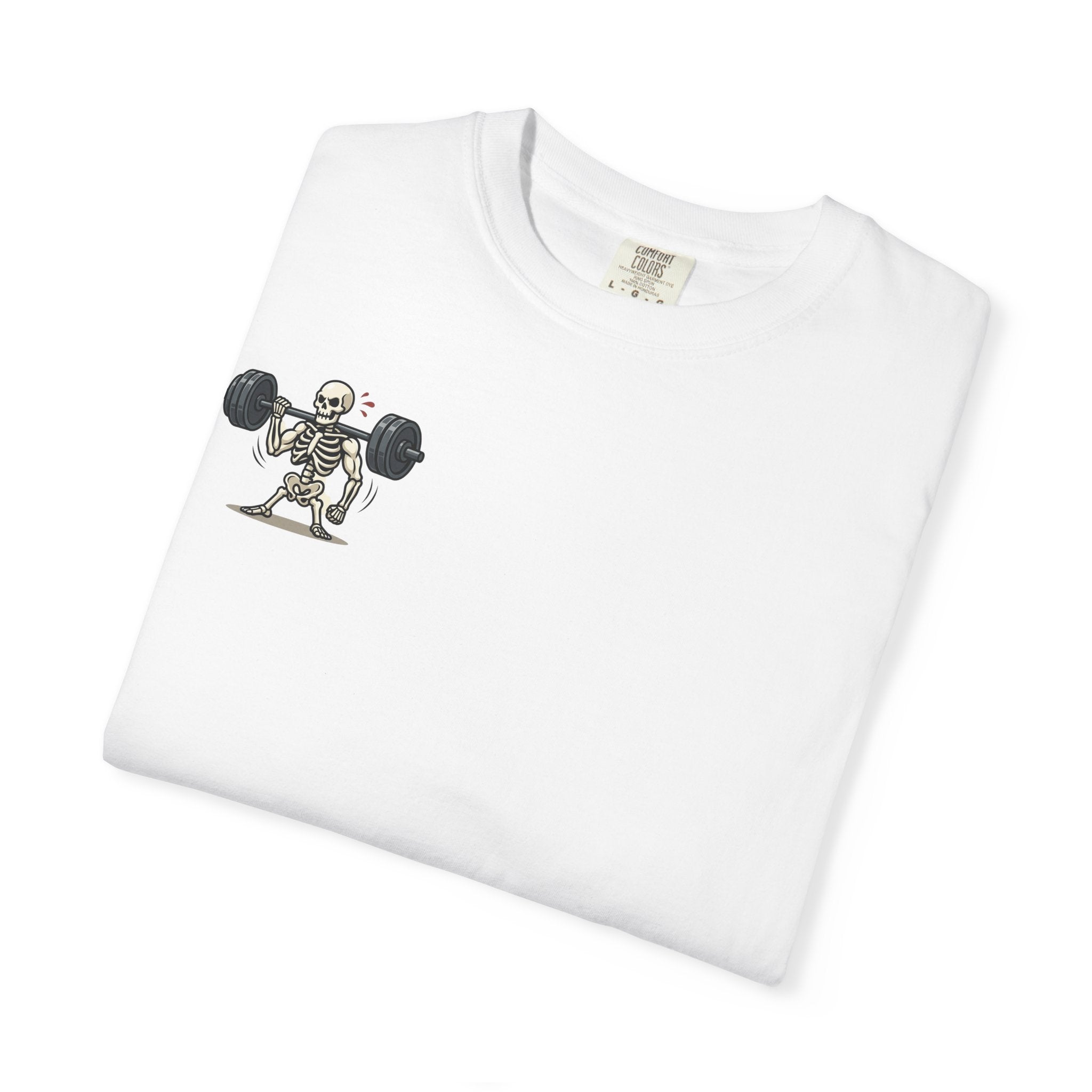 Weightlifting Skeleton T-Shirt — Funny Gym Bones Workout Tee