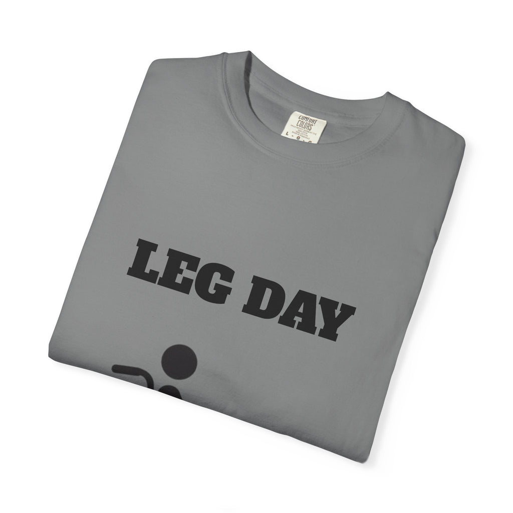 Leg Day wheelchair graphic T-shirt | fitness humor tee