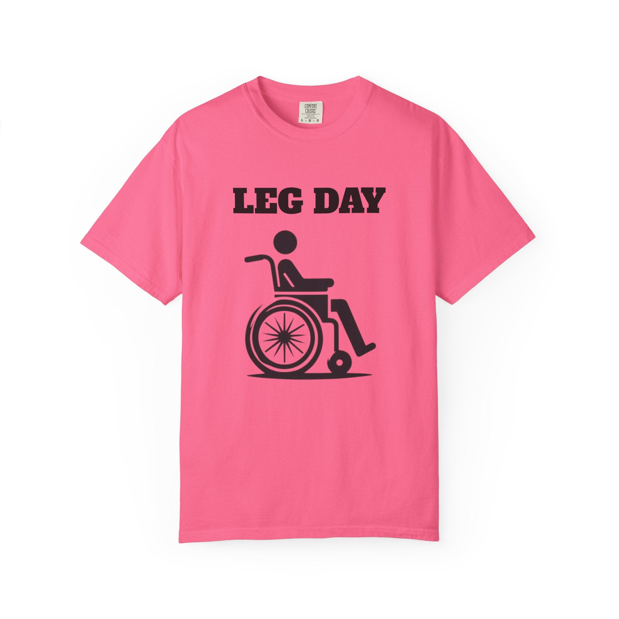 Leg Day wheelchair graphic T-shirt | fitness humor tee