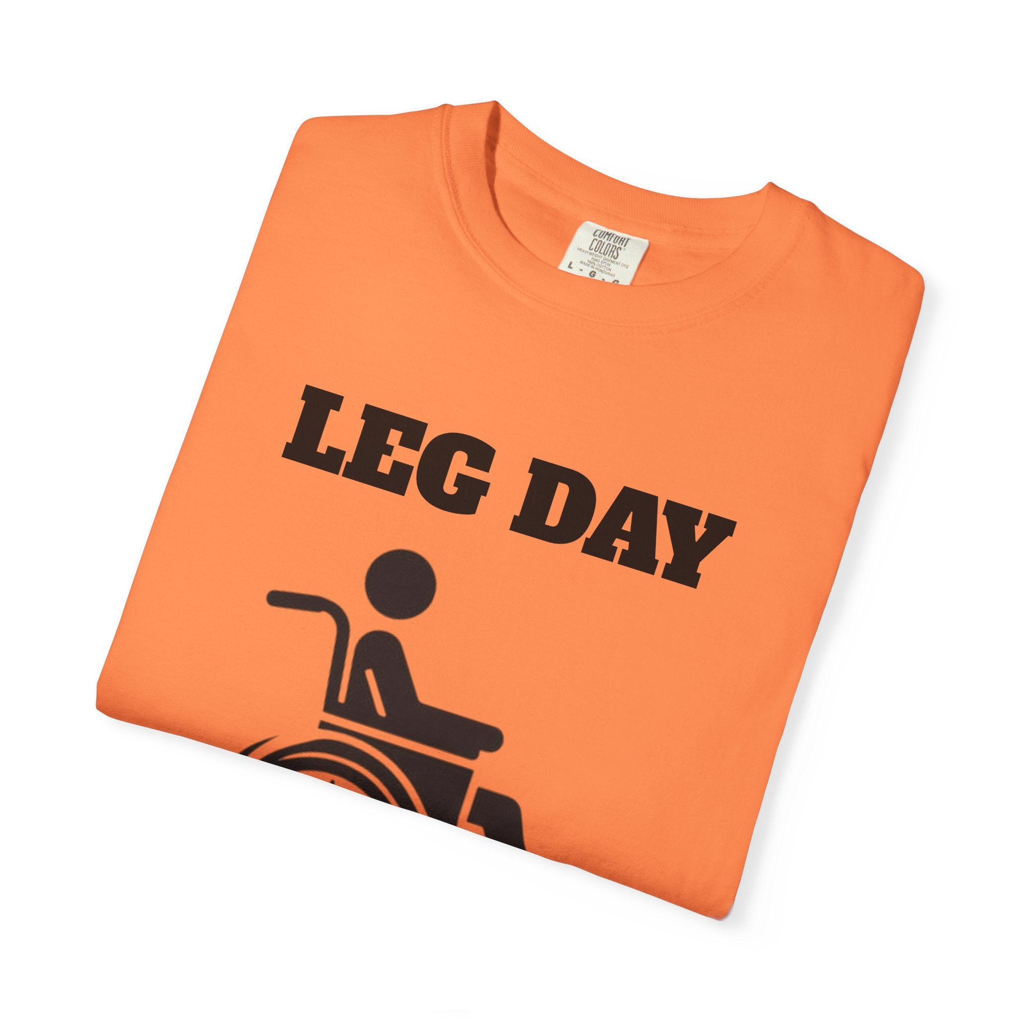 Leg Day wheelchair graphic T-shirt | fitness humor tee