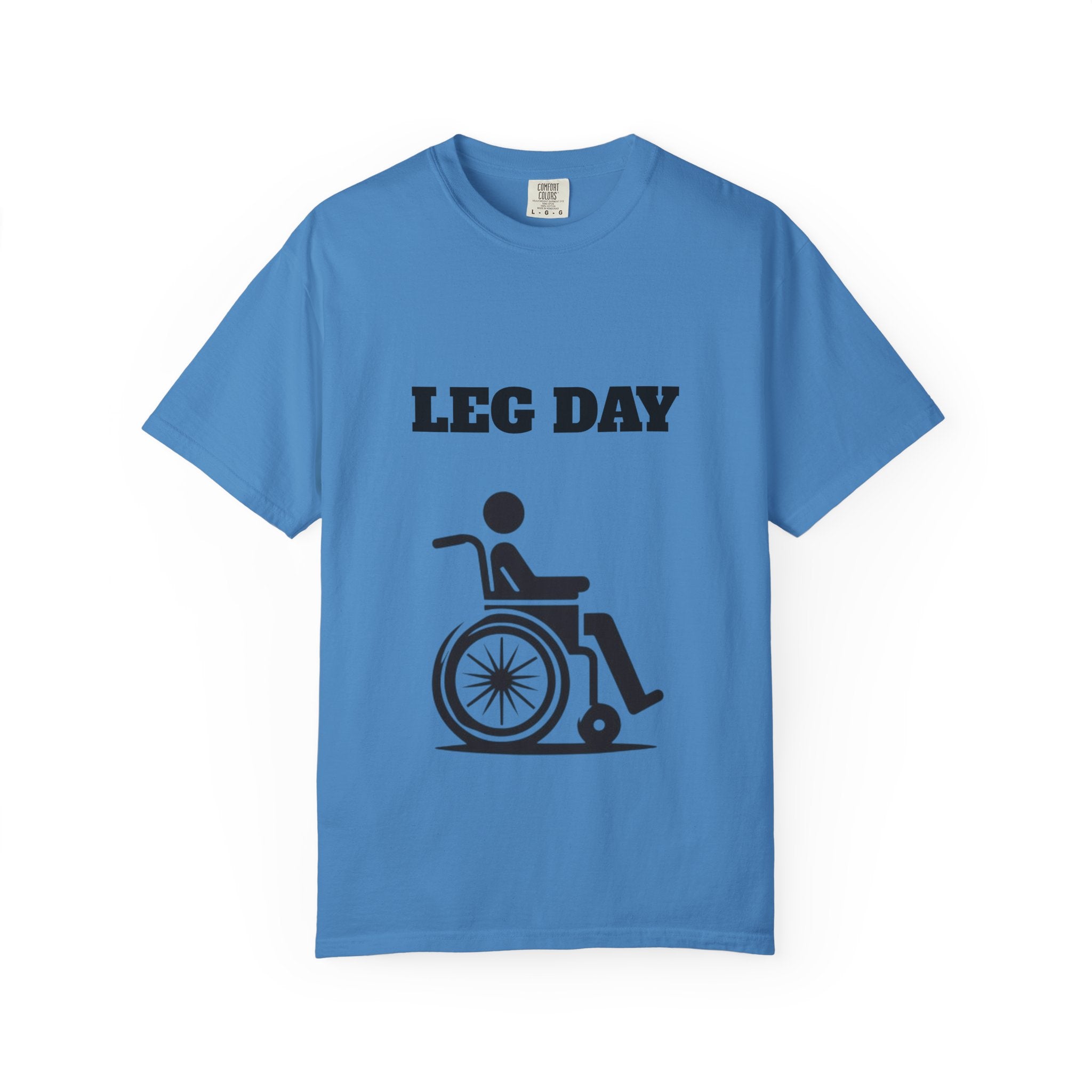 Leg Day wheelchair graphic T-shirt | fitness humor tee
