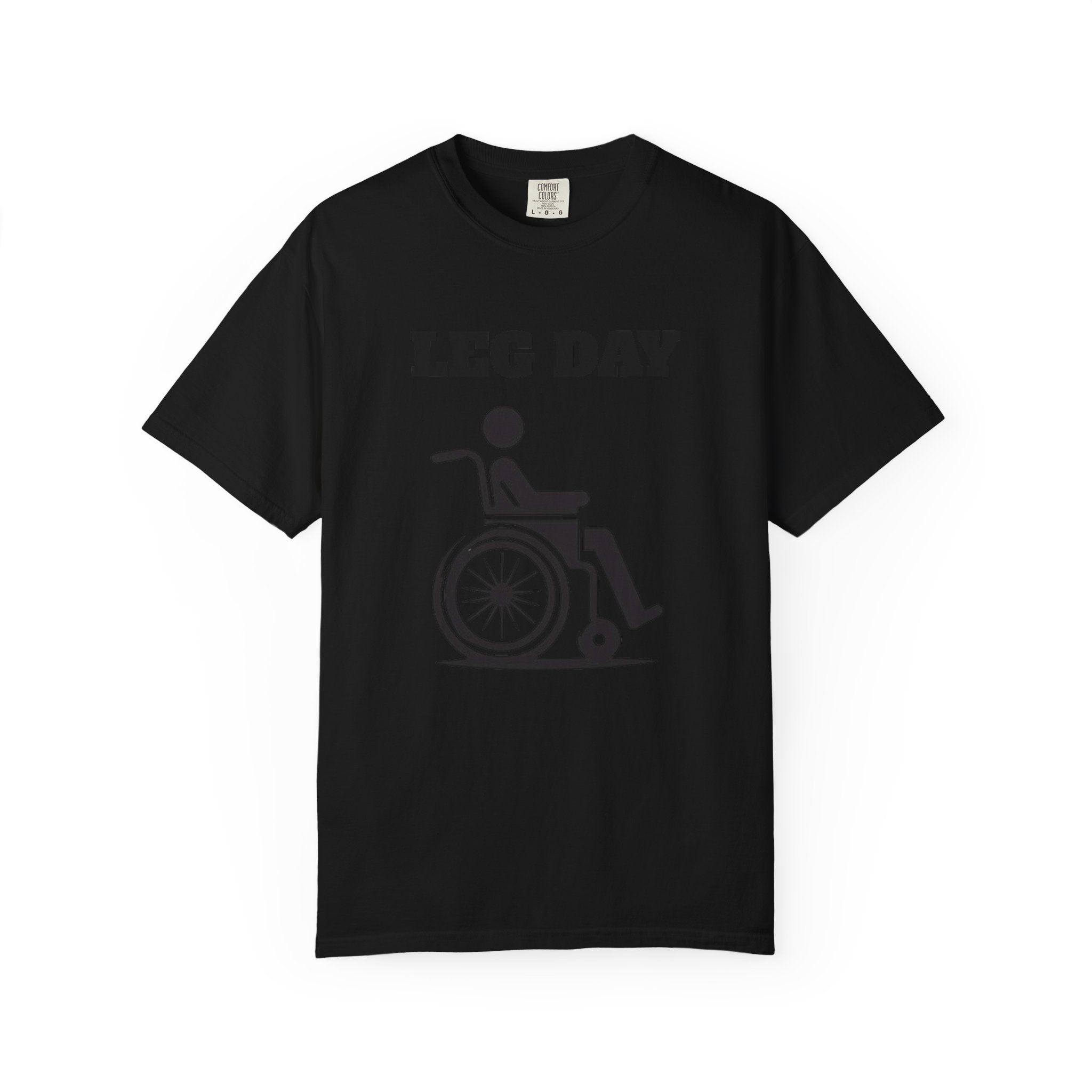 Leg Day wheelchair graphic T-shirt | fitness humor tee